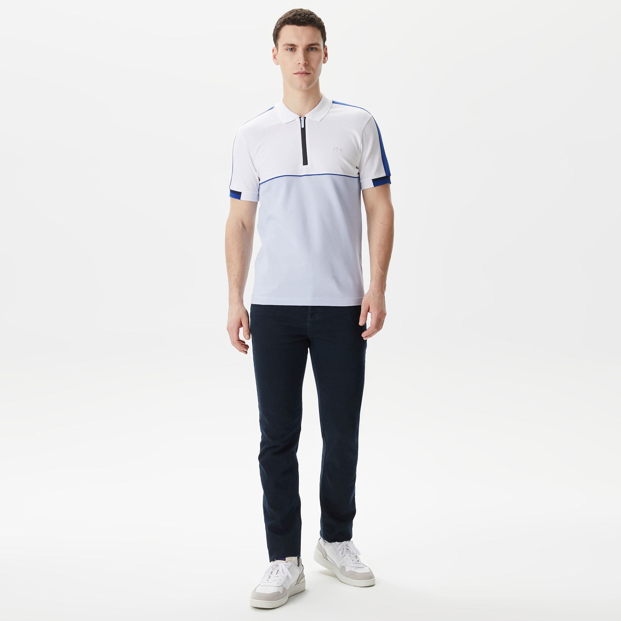 Lacoste Erkek Regular Fit Renk bloklu Mavi Polo
