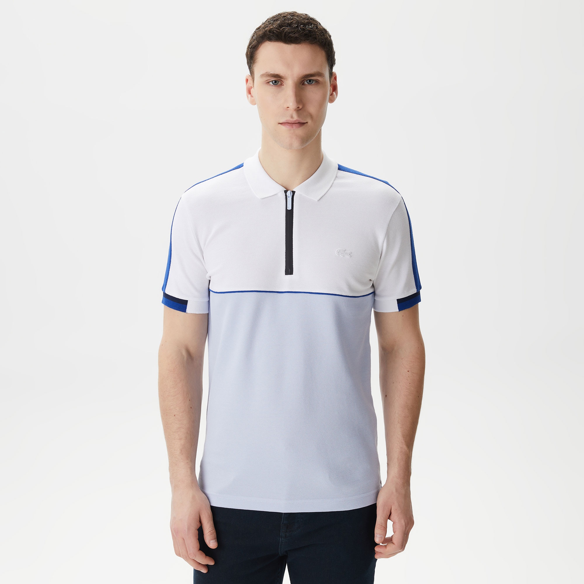 Lacoste Erkek Regular Fit Renk bloklu Mavi Polo