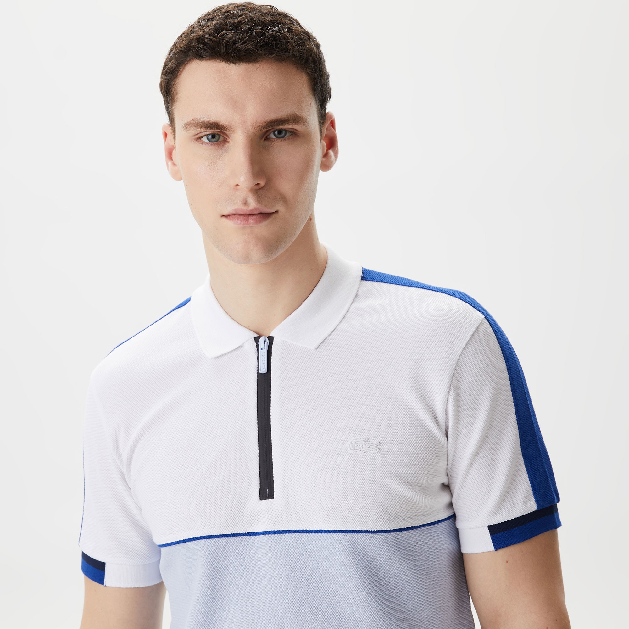 Lacoste Erkek Regular Fit Renk bloklu Mavi Polo
