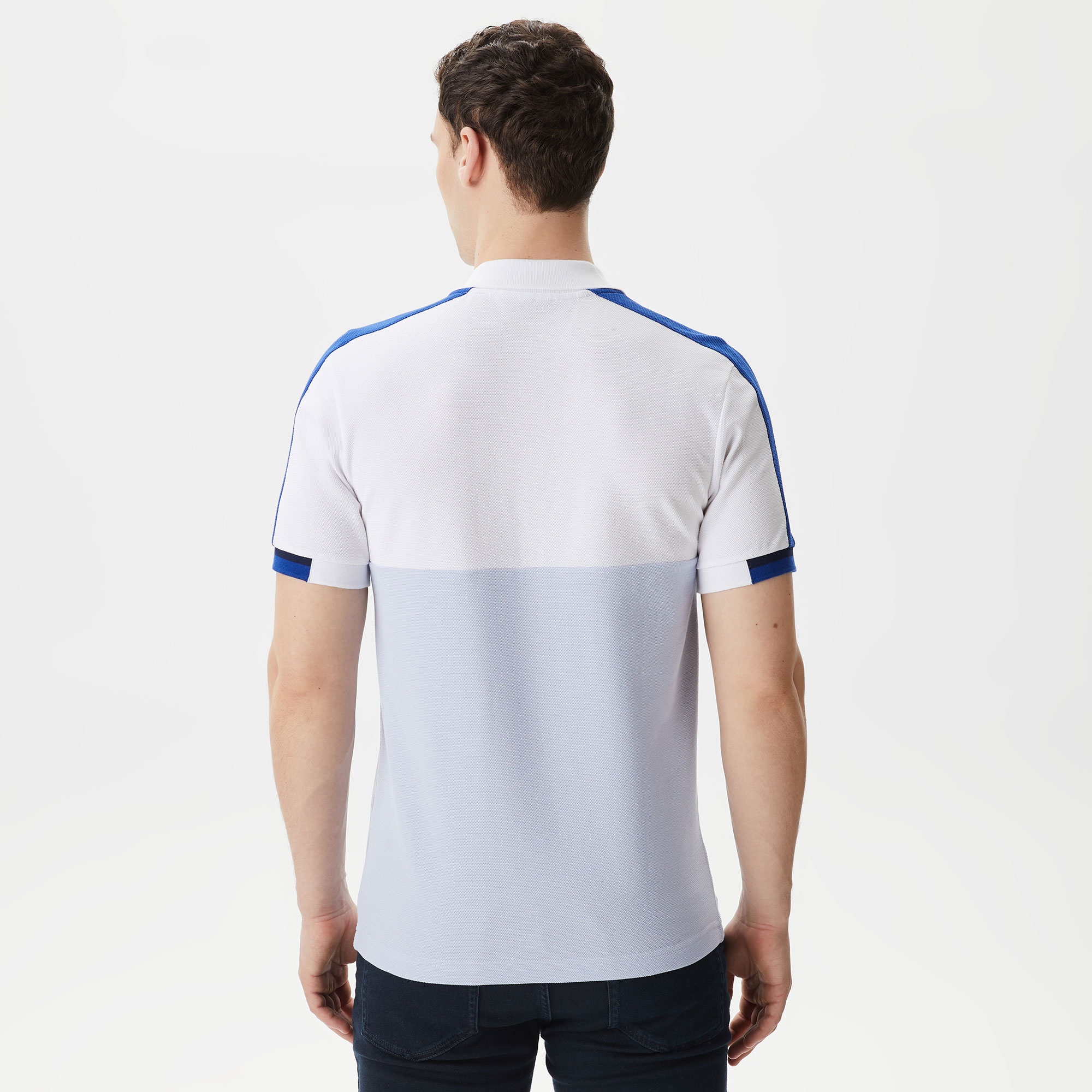 Lacoste Erkek Regular Fit Renk bloklu Mavi Polo