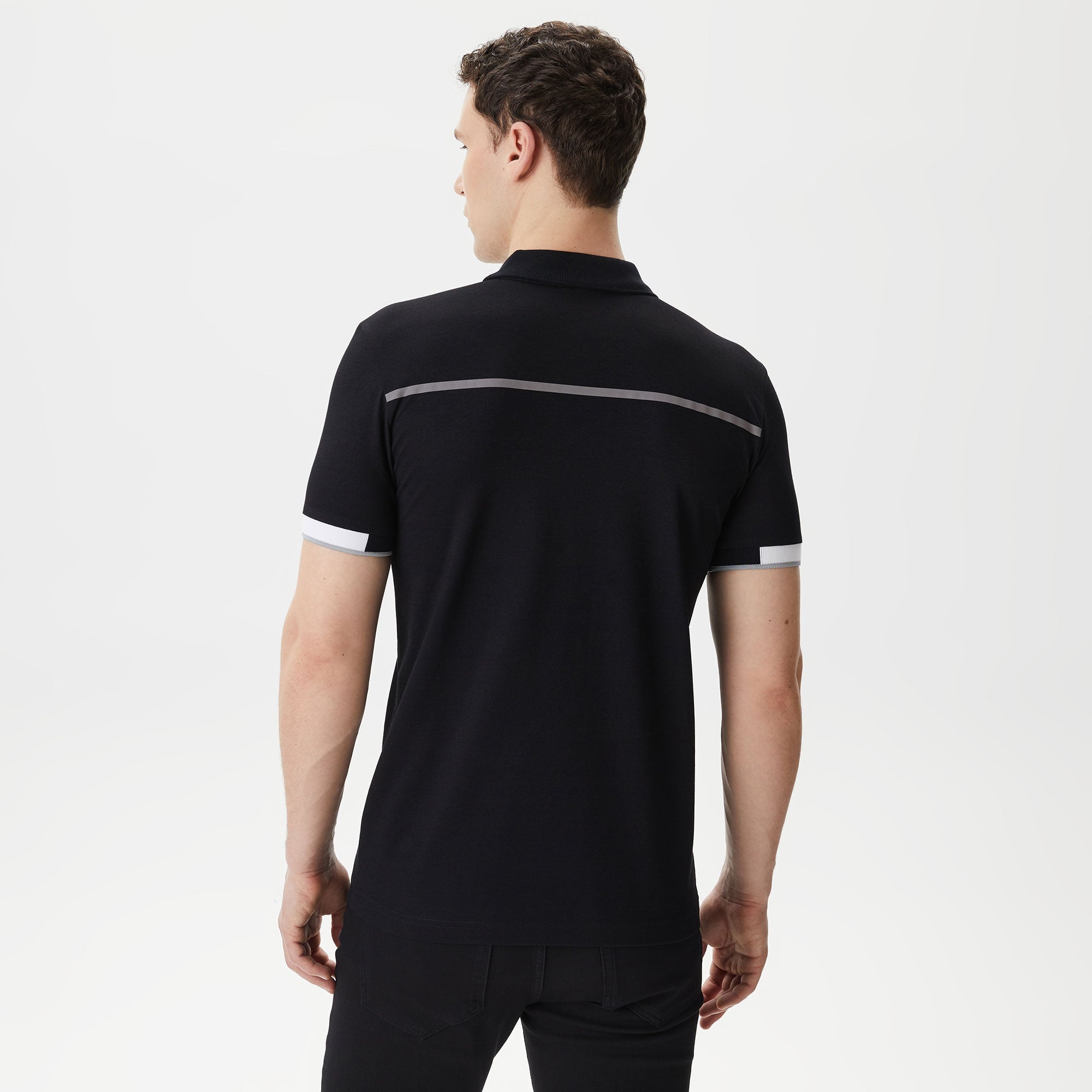 Lacoste Erkek Oversize Fit Fermuarlı Siyah Polo