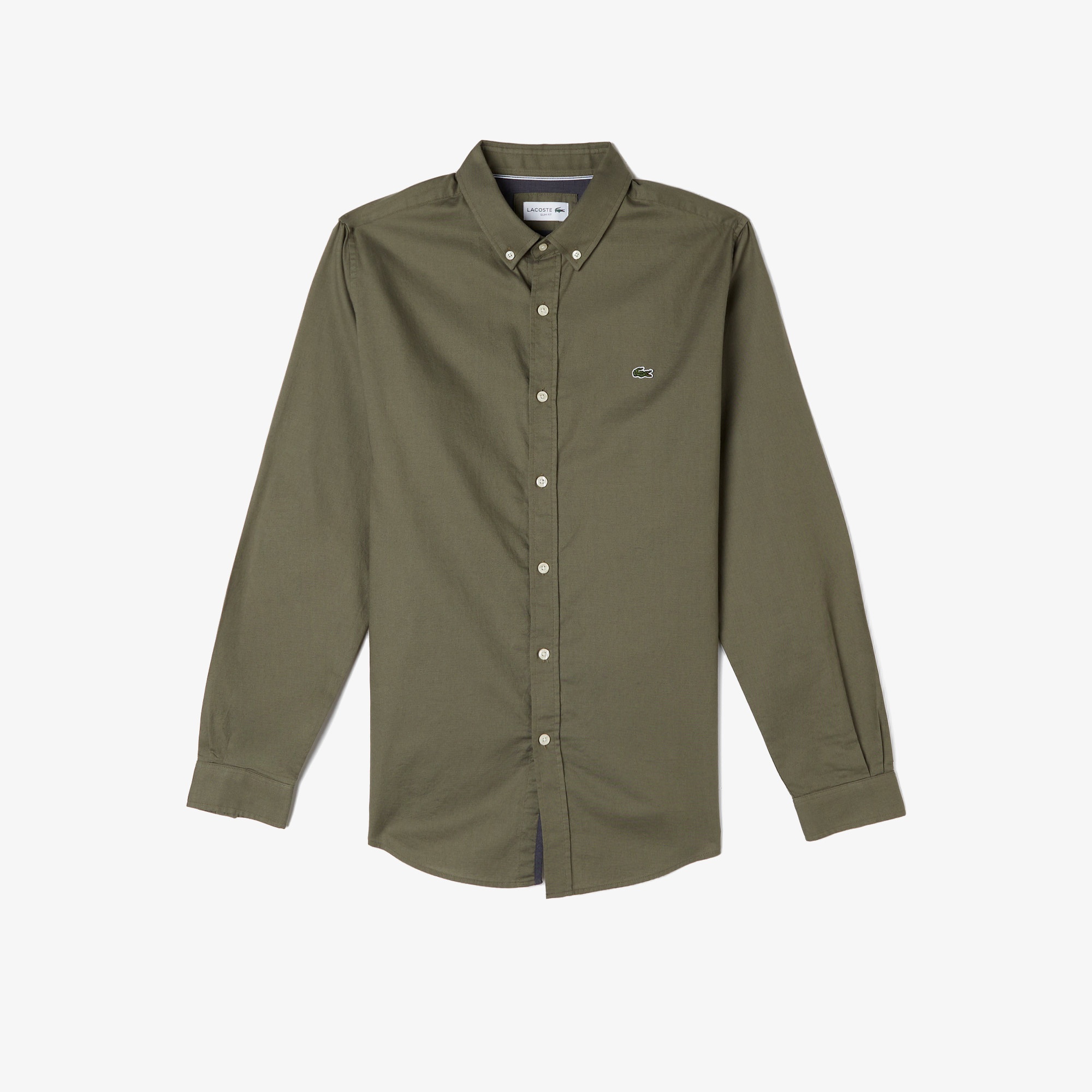 Lacoste Erkek Slim Fit Düğmeli Yaka Haki Gömlek