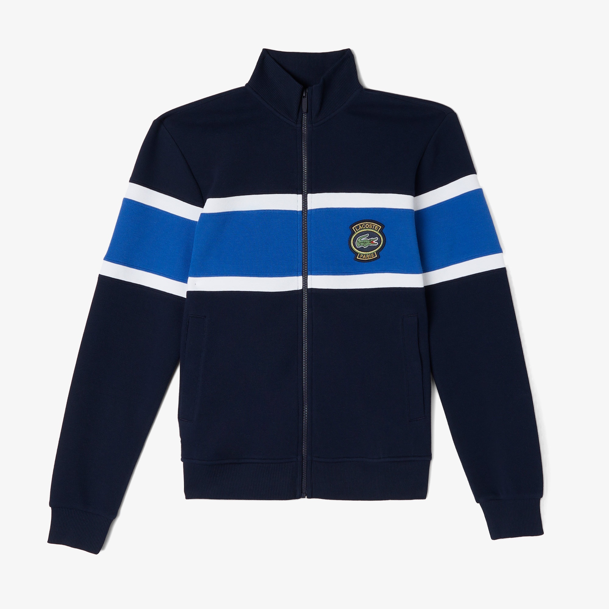 Lacoste Erkek Regular Fit Dik Yaka Renk Bloklu Lacivert Sweatshirt