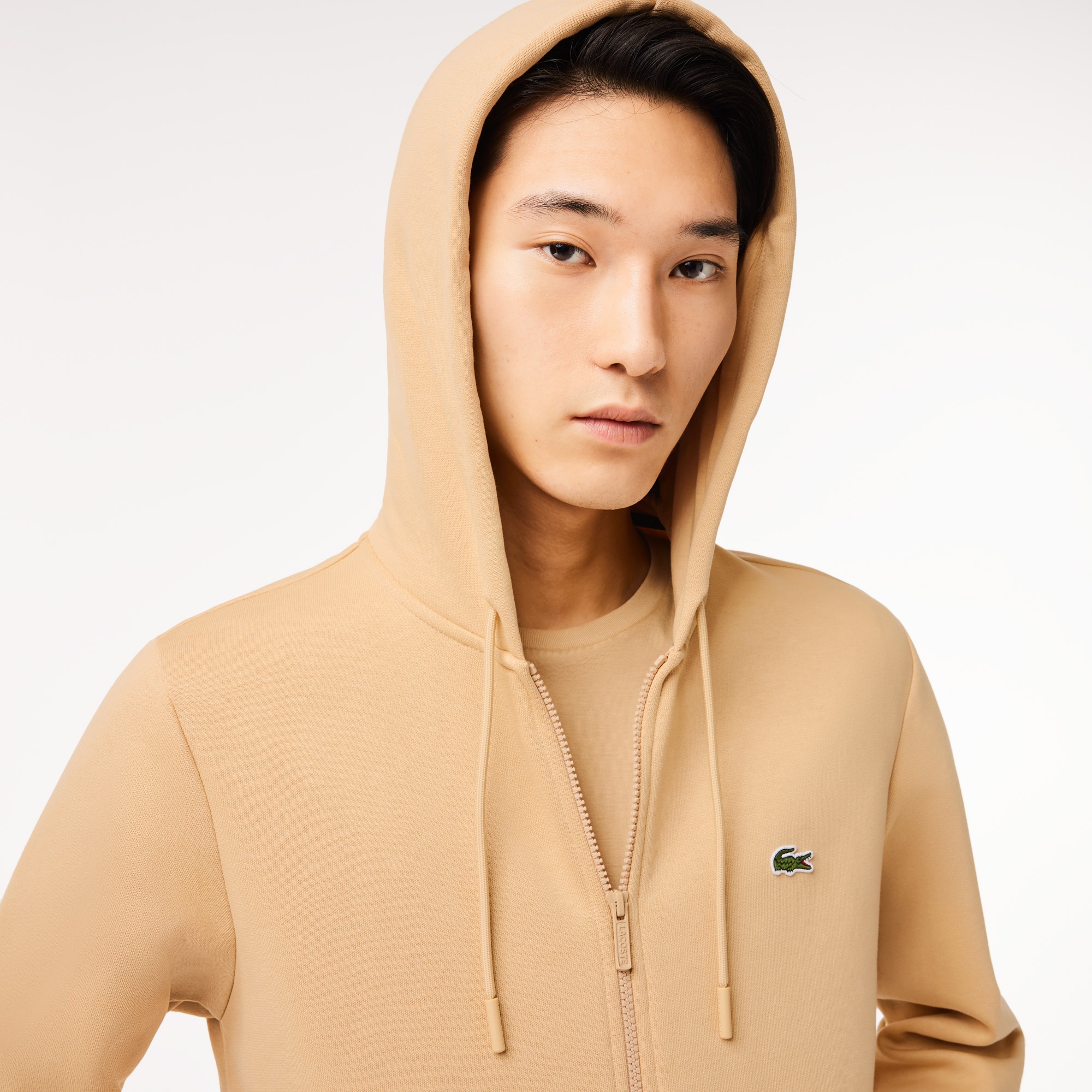 Lacoste Erkek Classic Fit Fermuarlı Bej Sweatshirt