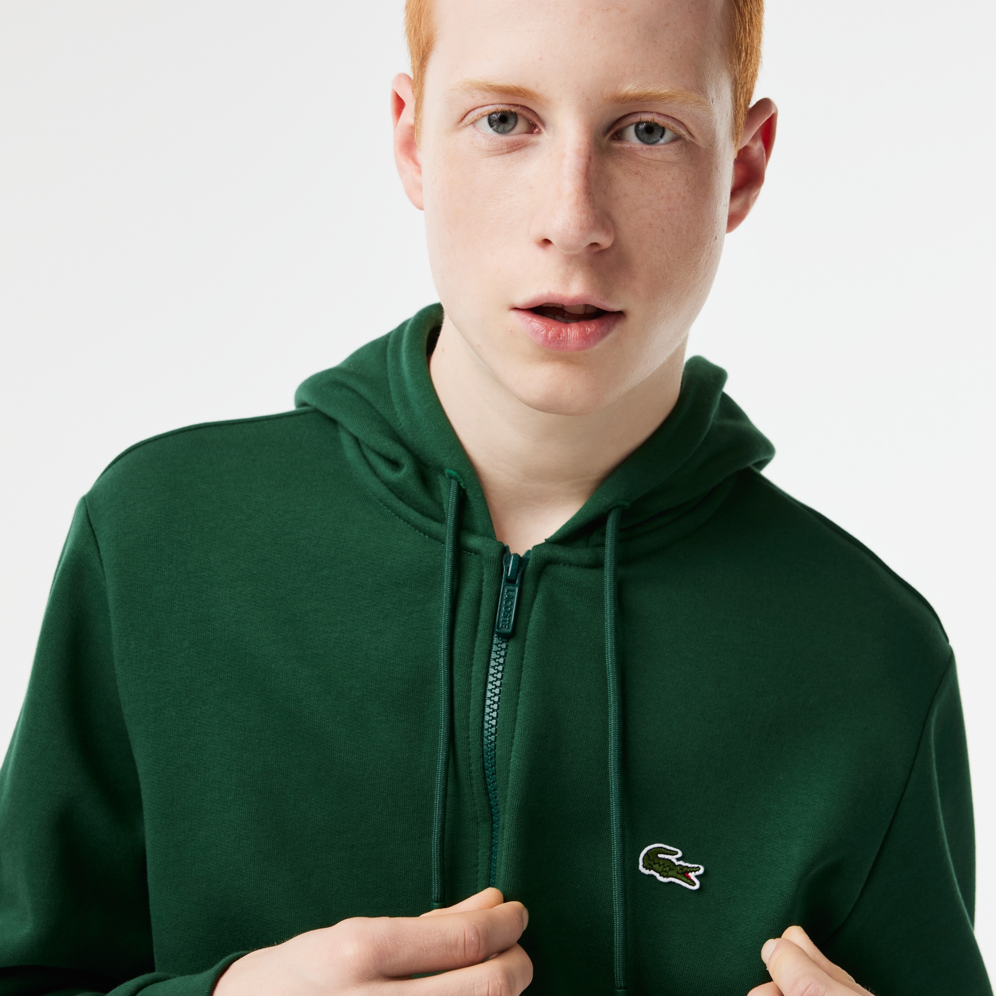 Lacoste Erkek Classic Fit Fermuarlı Yeşil Sweatshirt