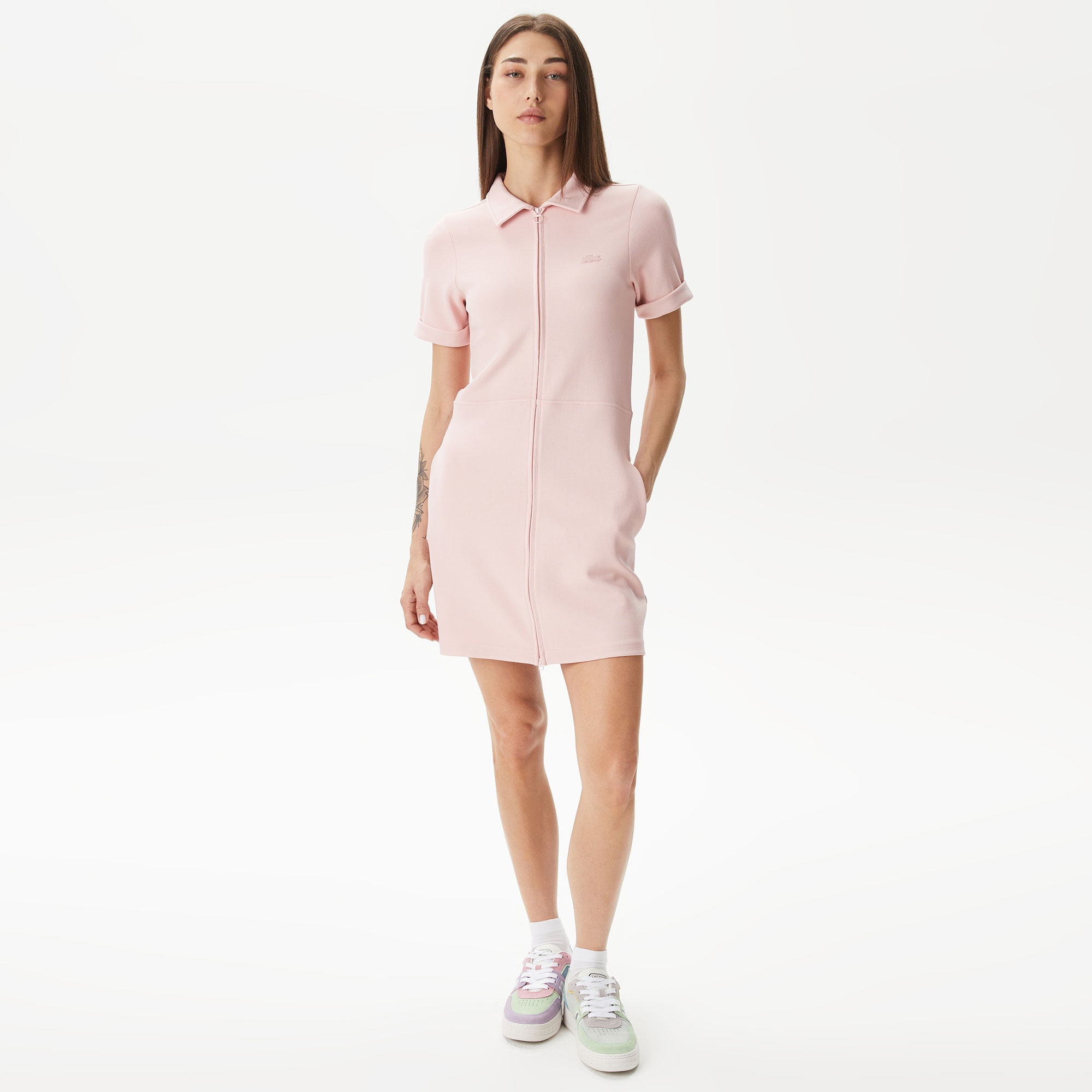 Lacoste Kadın Straight Fit Pembe Elbise