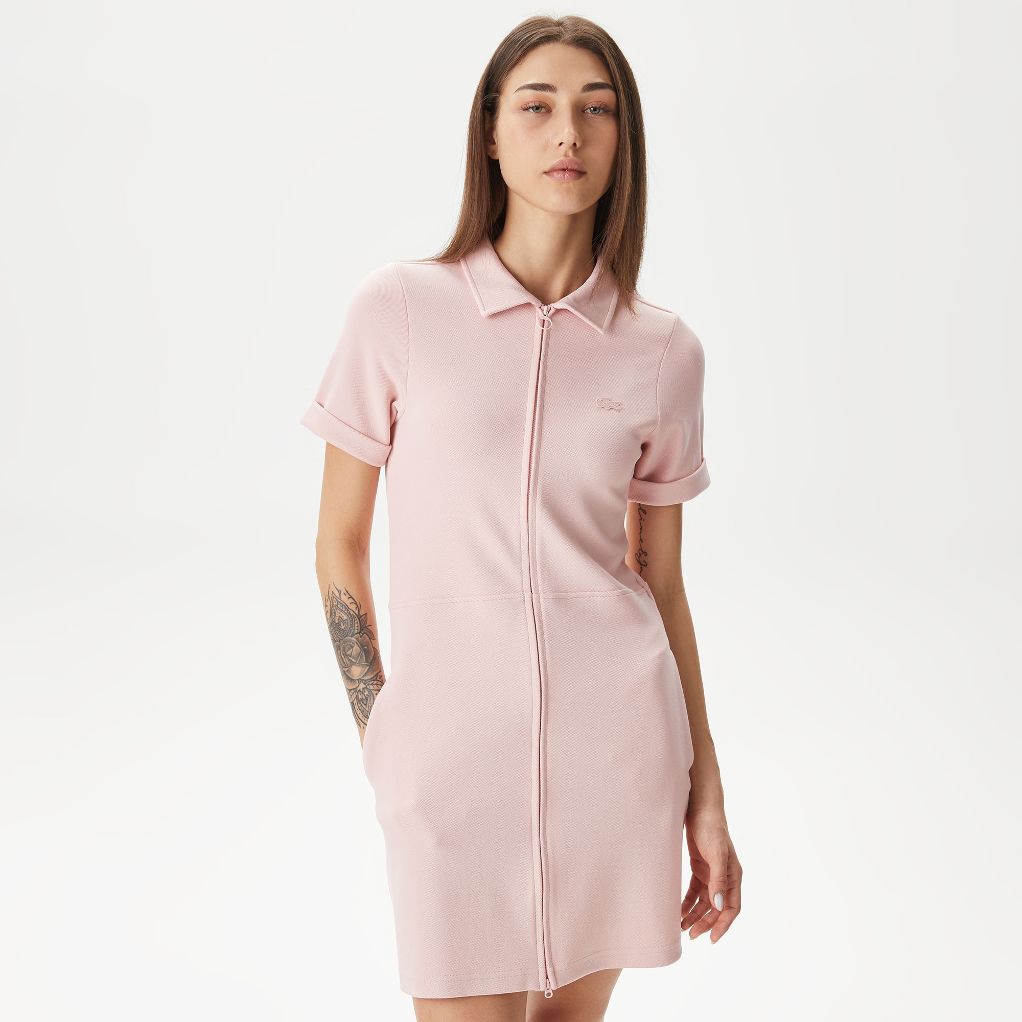 Lacoste Kadın Straight Fit Pembe Elbise
