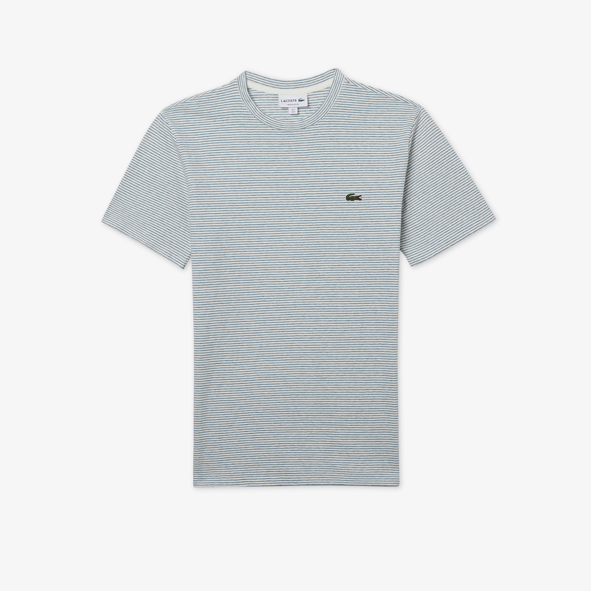 Lacoste Erkek Regular Fit Bisiklet Yaka Çizgili Yeşil T-Shirt