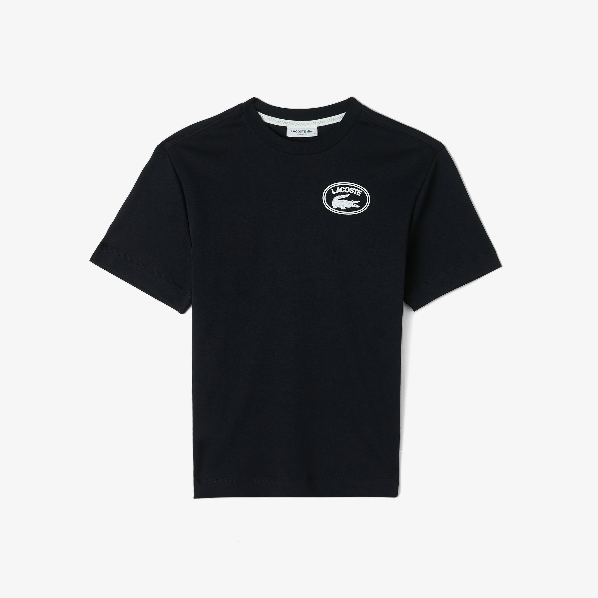 Lacoste Kadın Bisiklet Yaka Baskılı Siyah T-Shirt