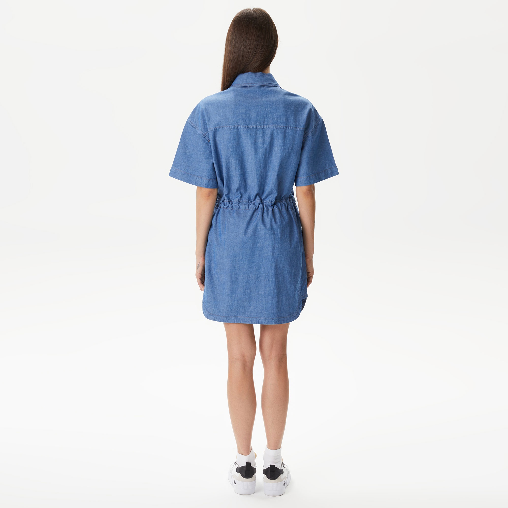 Lacoste Kadın Straight Fit Denim Mavi Elbise