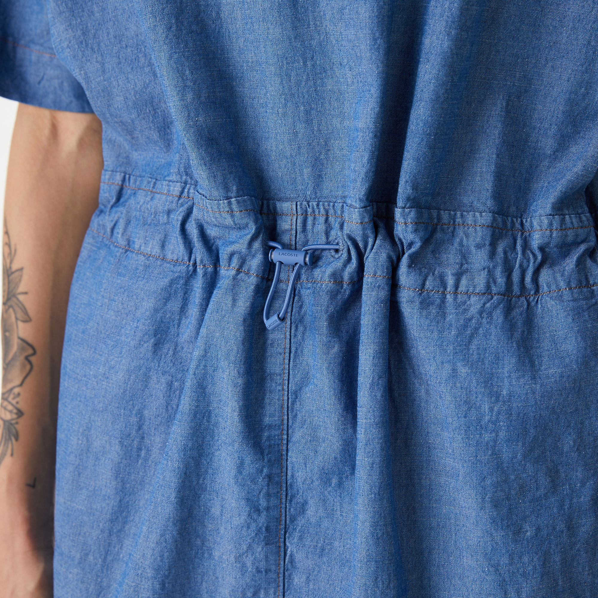 Lacoste Kadın Straight Fit Denim Mavi Elbise