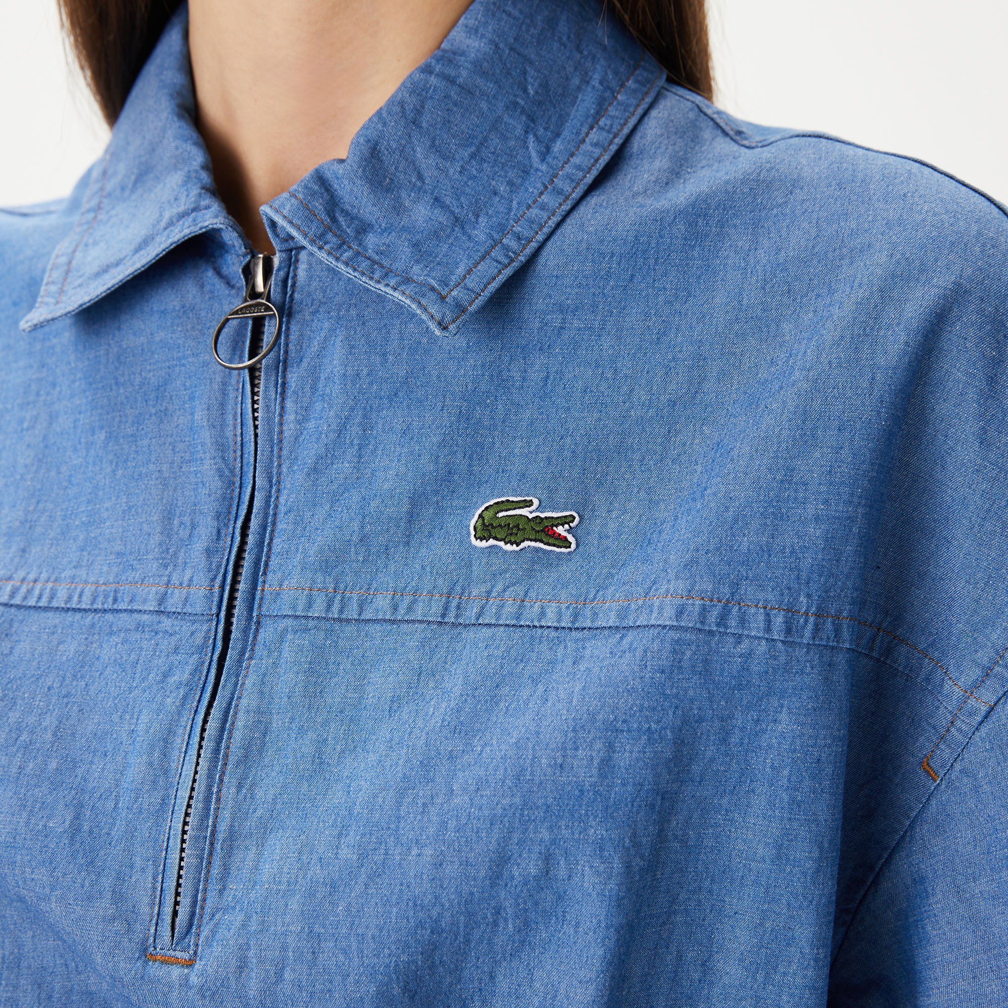 Lacoste Kadın Straight Fit Denim Mavi Elbise