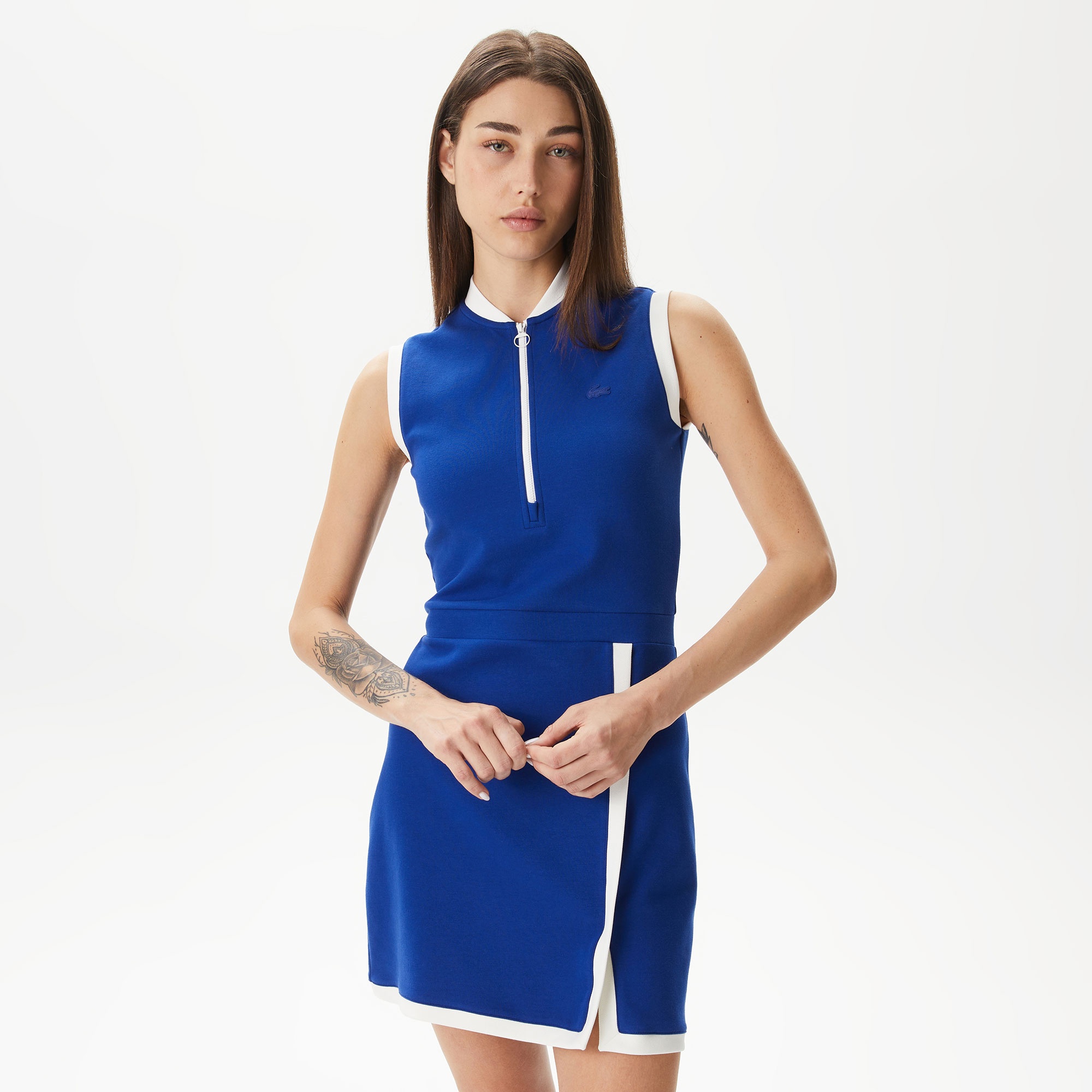 Lacoste Kadın Flare Fit Lacivert Elbise