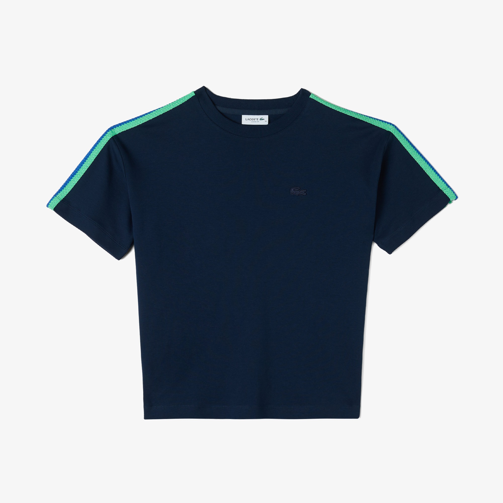 Lacoste Kadın Relaxed Fit Bisiklet Yaka Lacivert T-Shirt