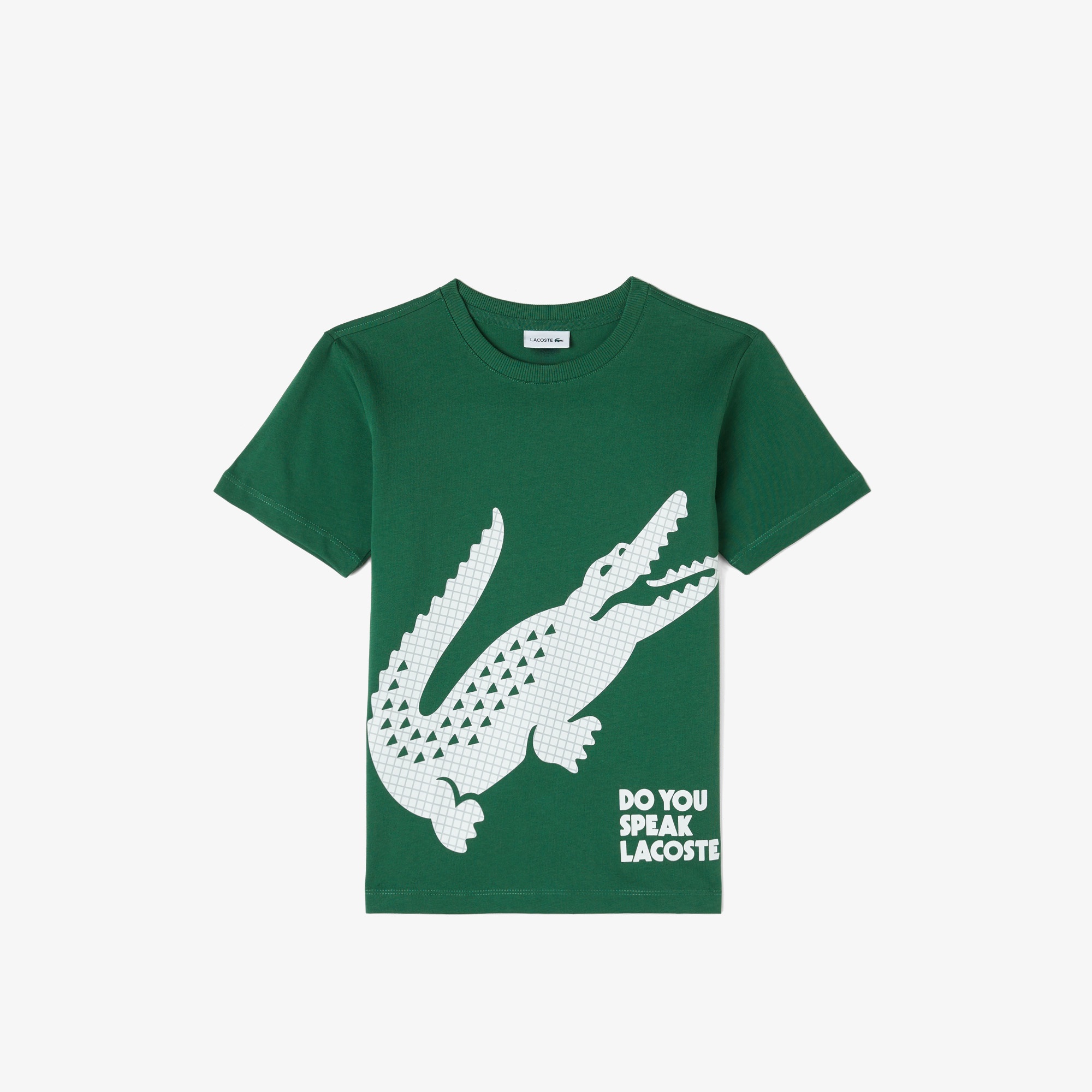 Lacoste Çocuk Bisiklet Yaka Baskılı Yeşil T-shirt