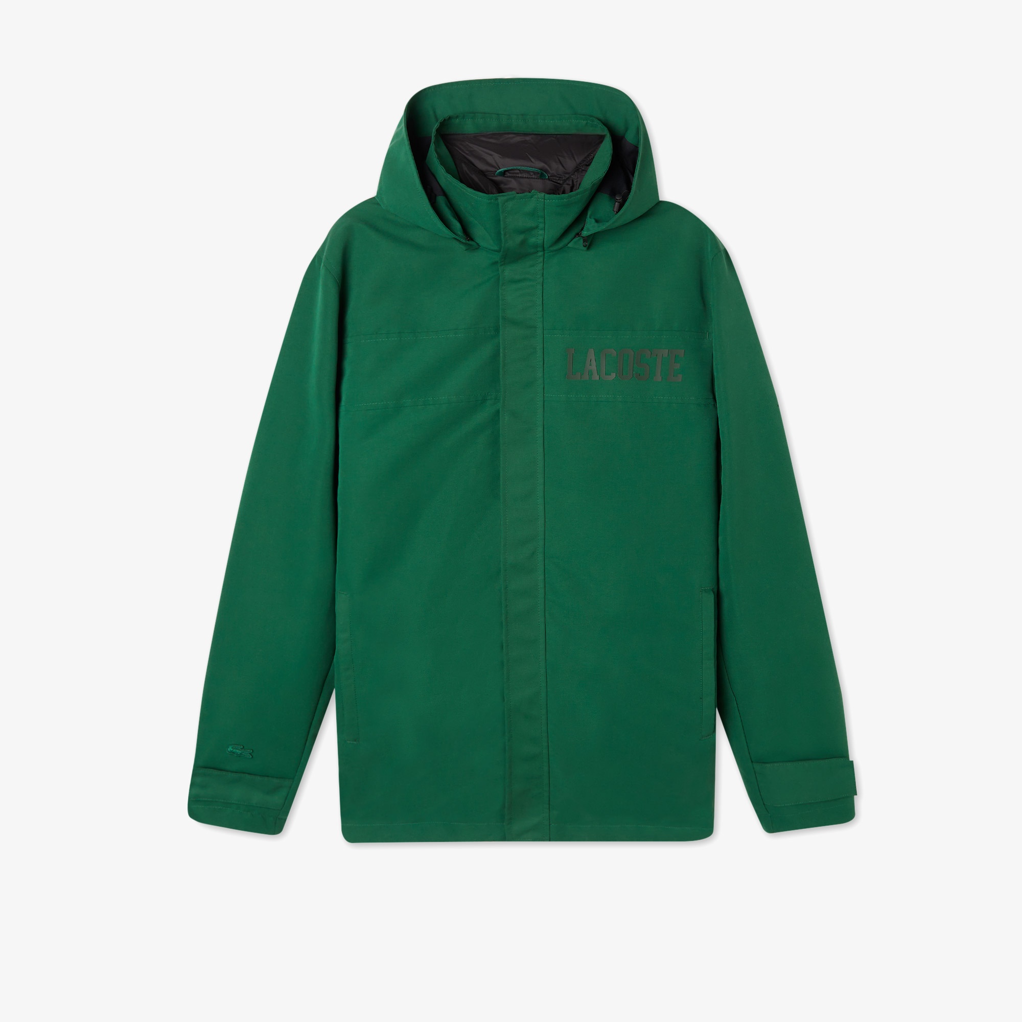 Lacoste Erkek Kapüşonlu Yeşil Çıkarılabilir Yelek Detaylı Mont