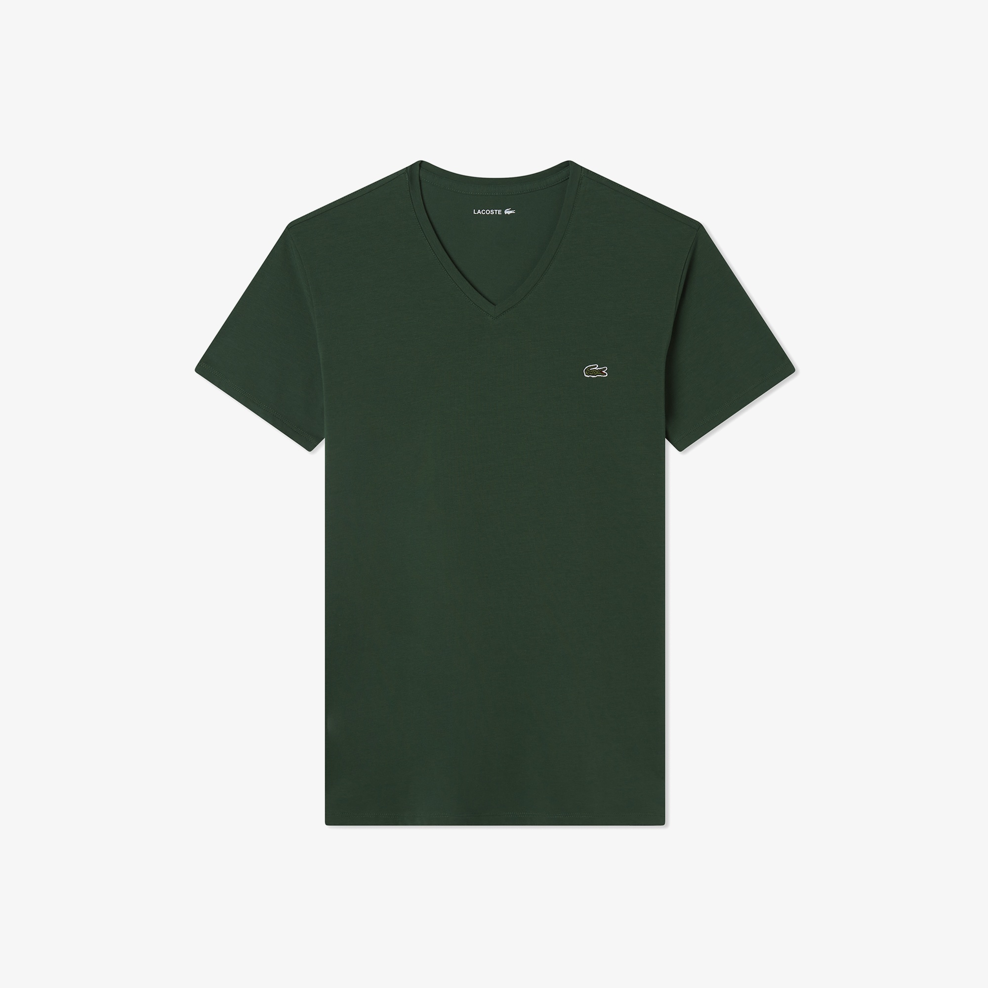 Lacoste Erkek Slim Fit V yaka Yeşil T-Shirt