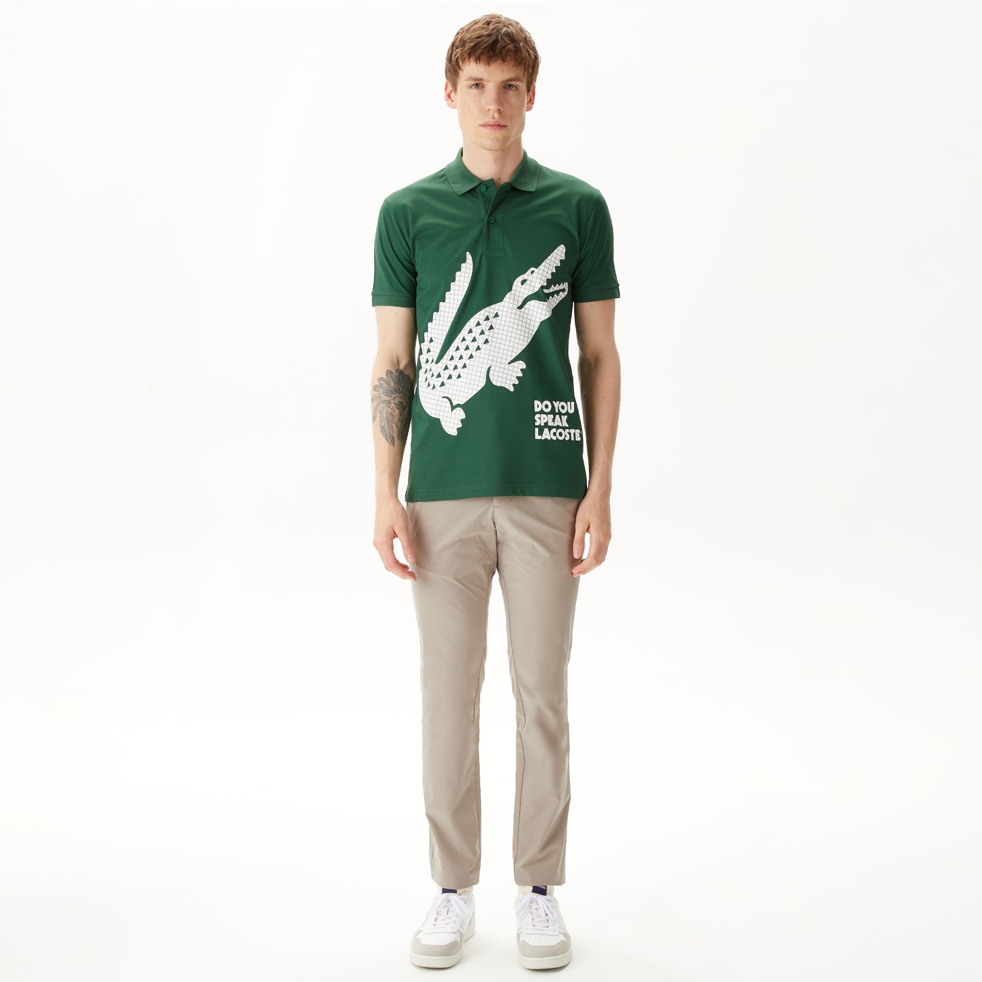 Lacoste Erkek Regular Fit Baskılı Yeşil Polo
