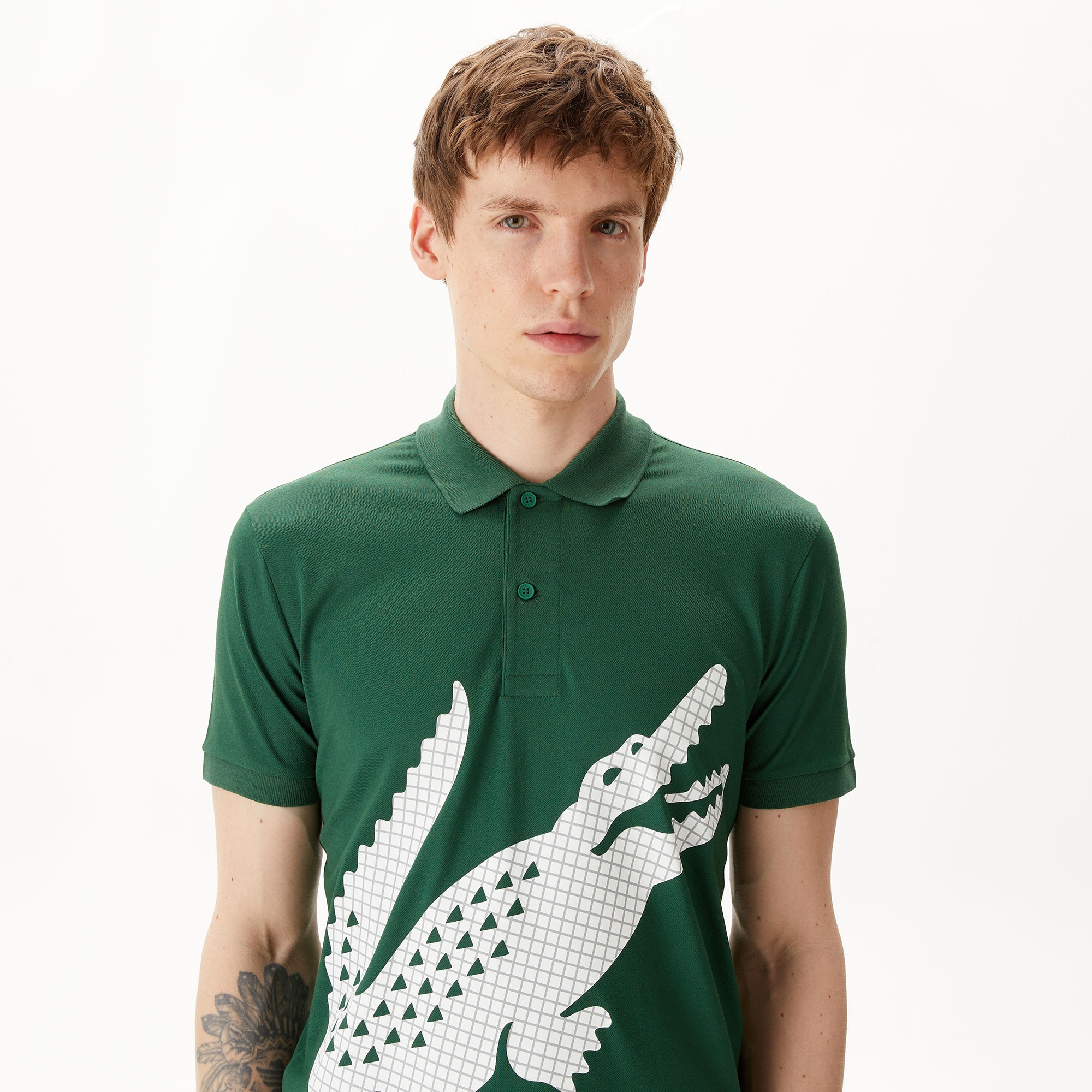 Lacoste Erkek Regular Fit Baskılı Yeşil Polo