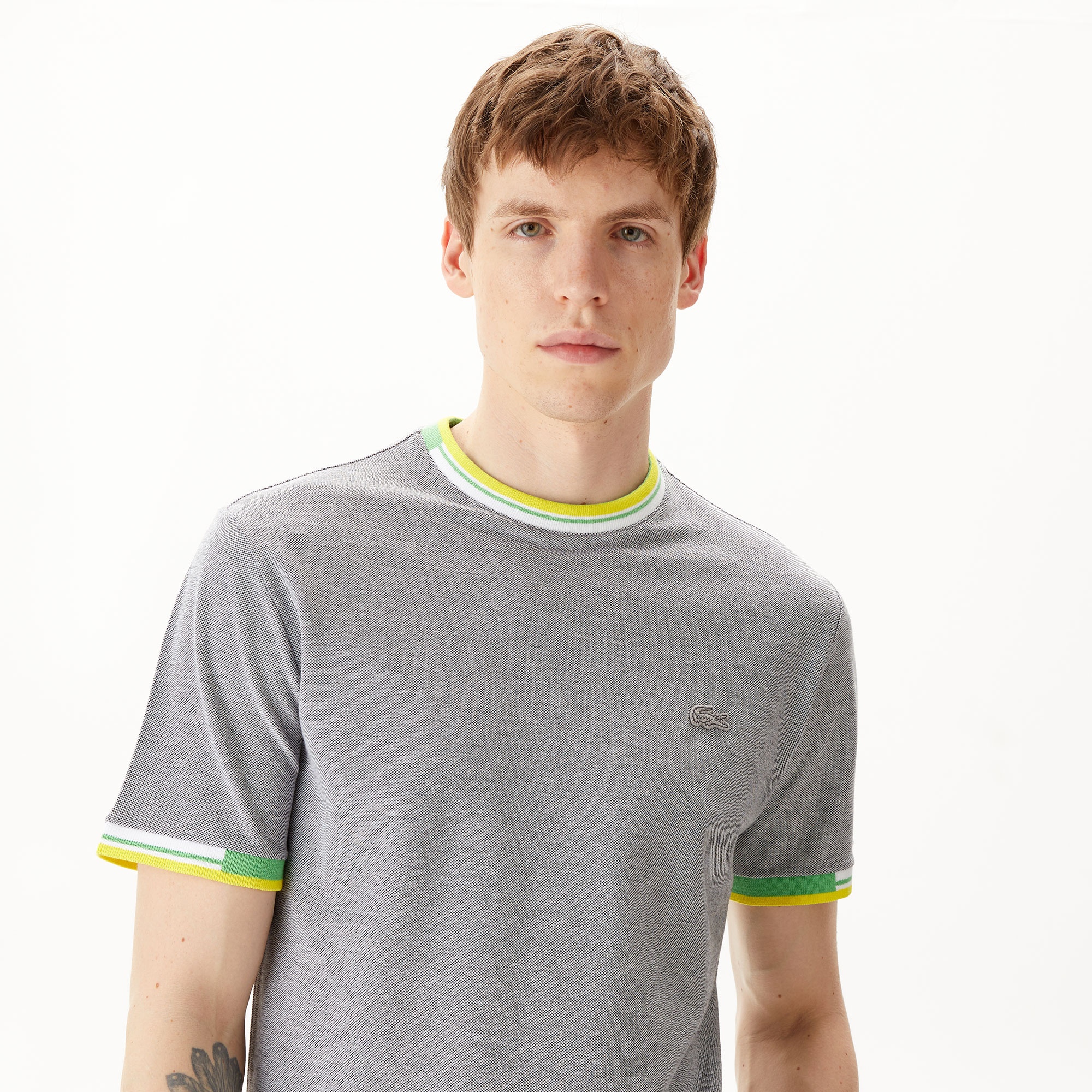 Lacoste Erkek Regular Fit Bisiklet Yaka Gri T-Shirt