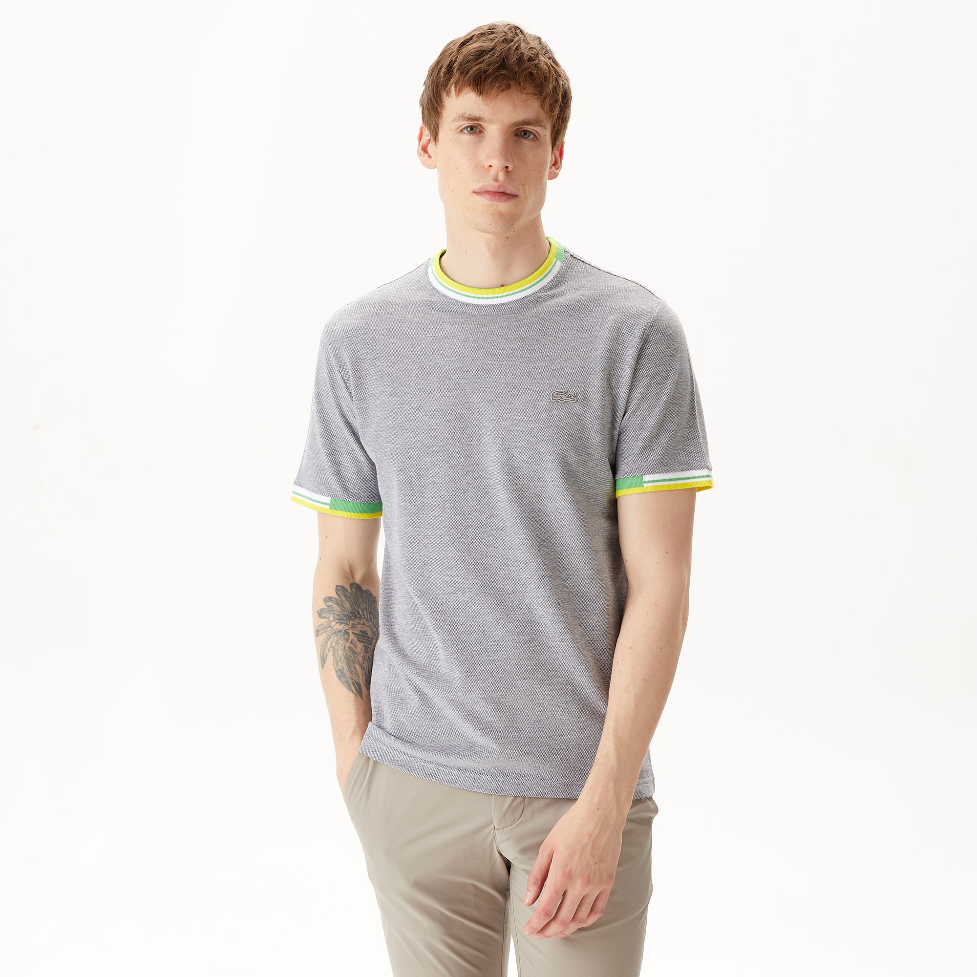 Lacoste Erkek Regular Fit Bisiklet Yaka Gri T-Shirt