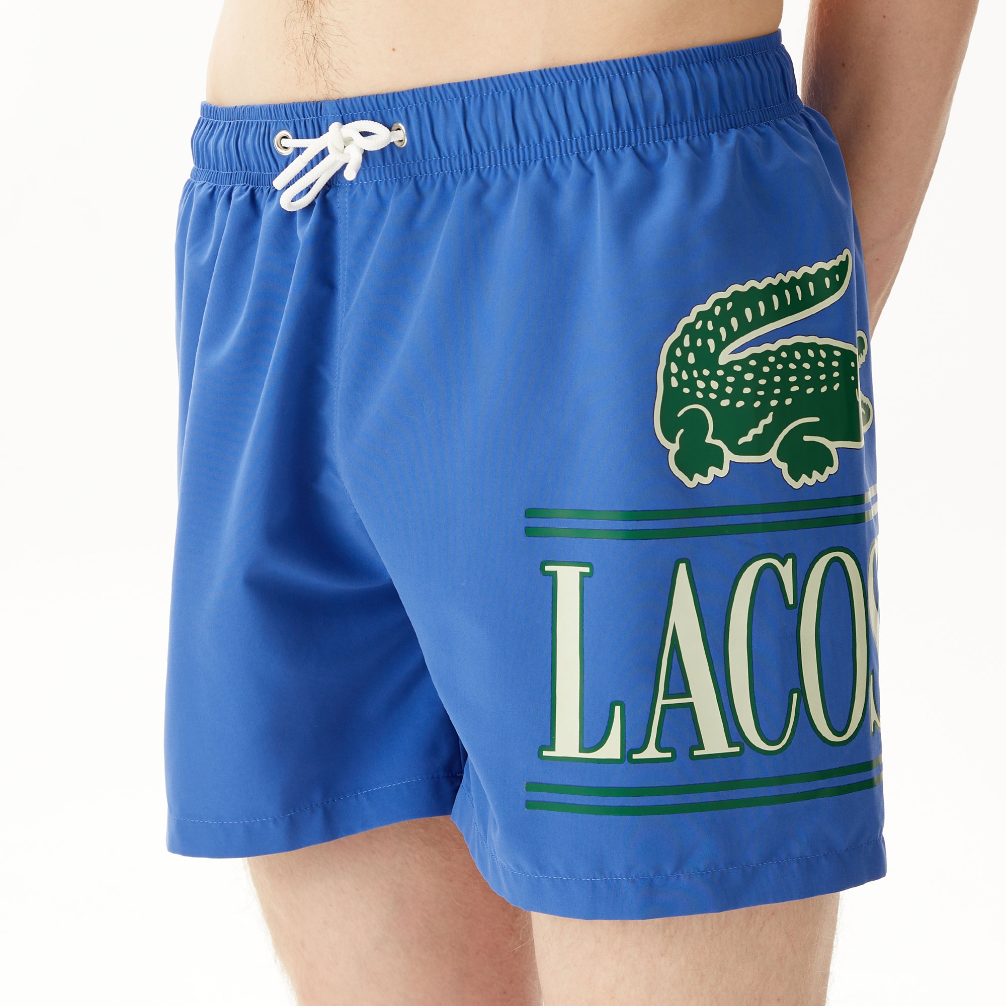 Lacoste Erkek Baskılı Mavi Mayo Şort