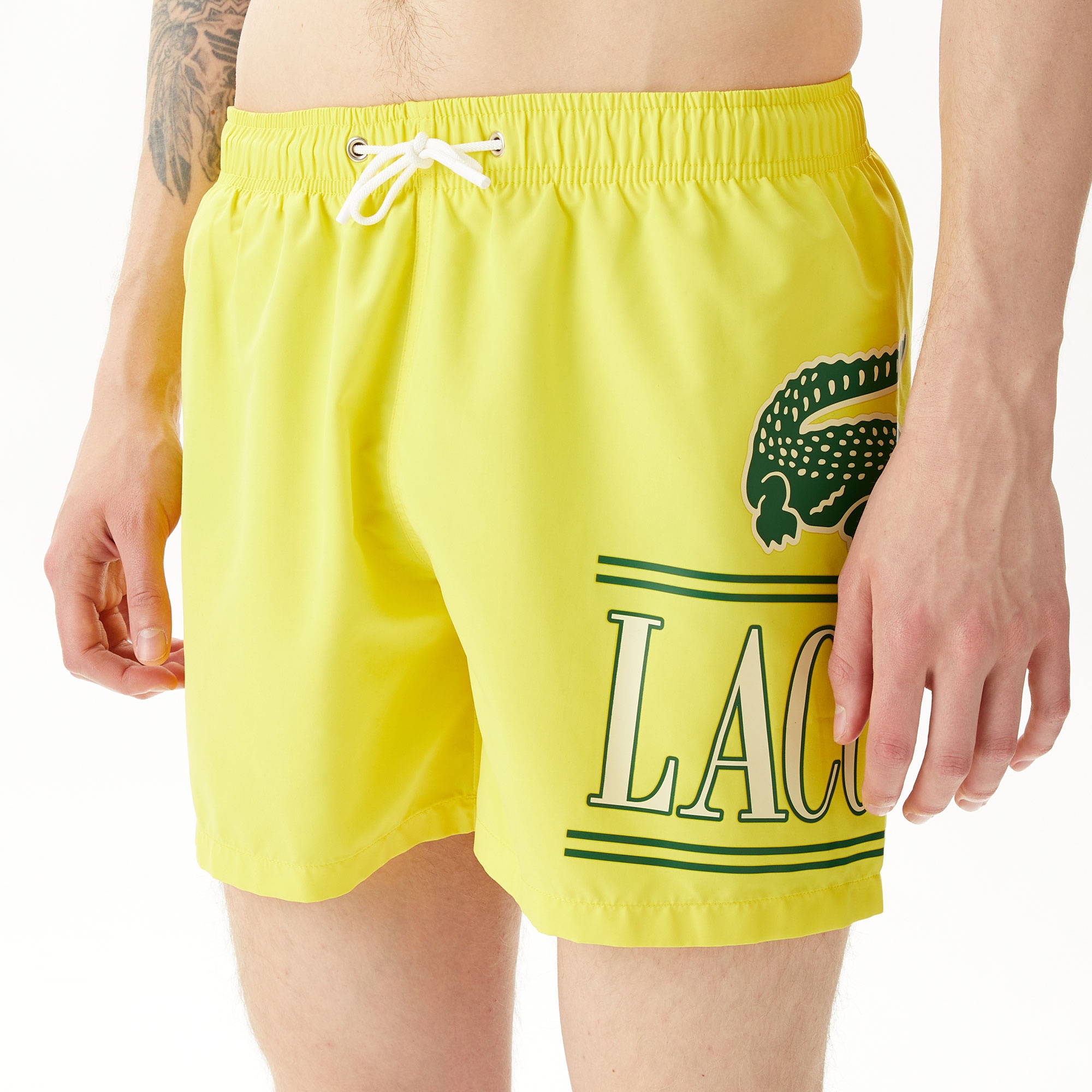 Lacoste Erkek Baskılı Sarı Mayo Şort
