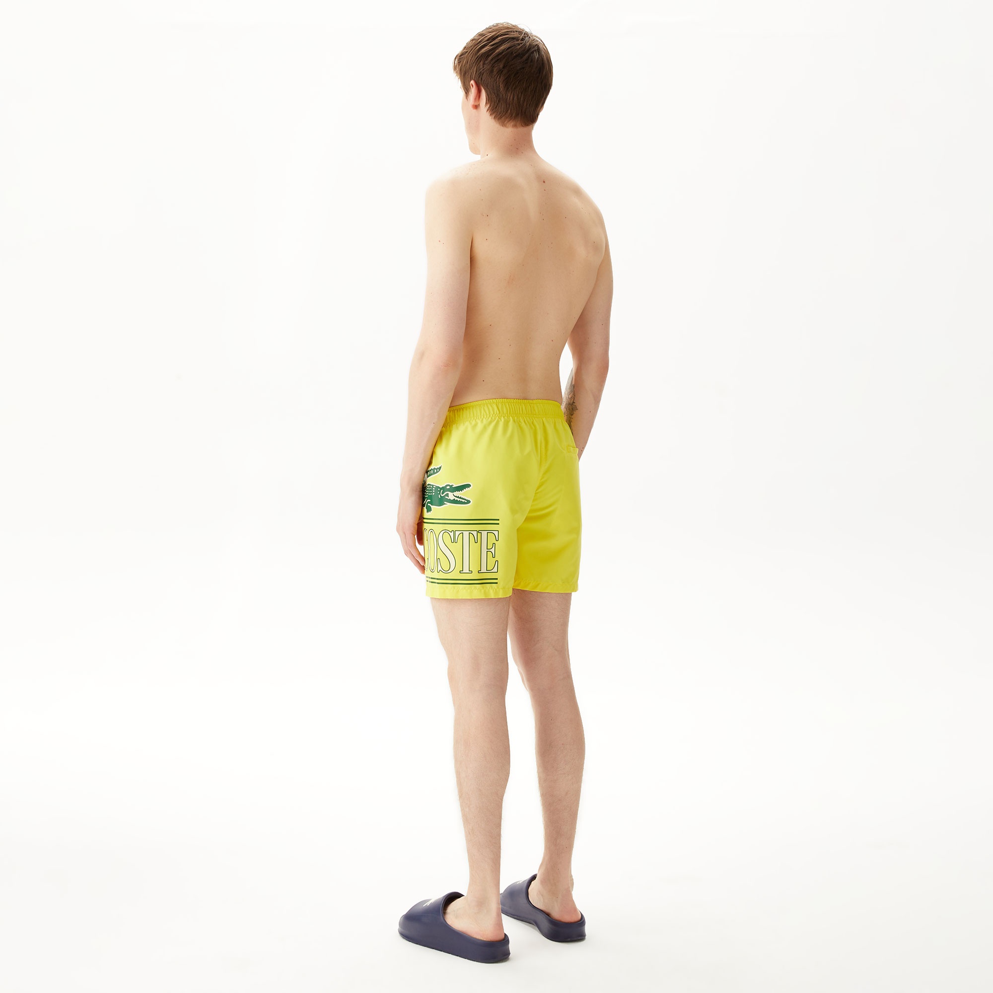 Lacoste Erkek Baskılı Sarı Mayo Şort