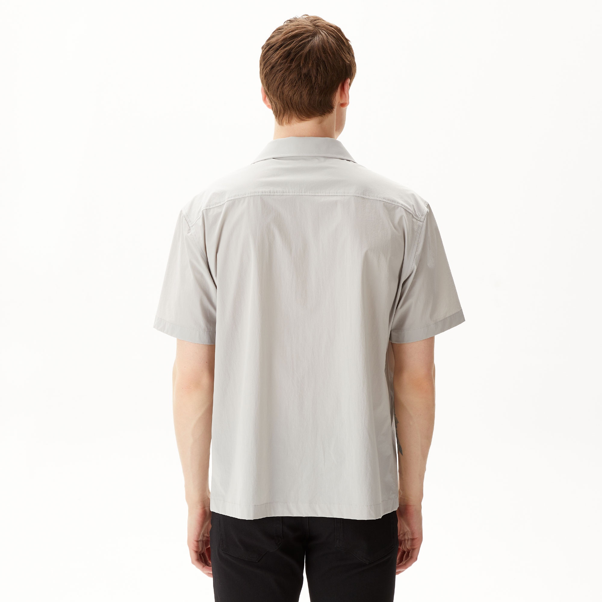 Lacoste Erkek Relaxed Fit Kısa Kollu Gri Gömlek