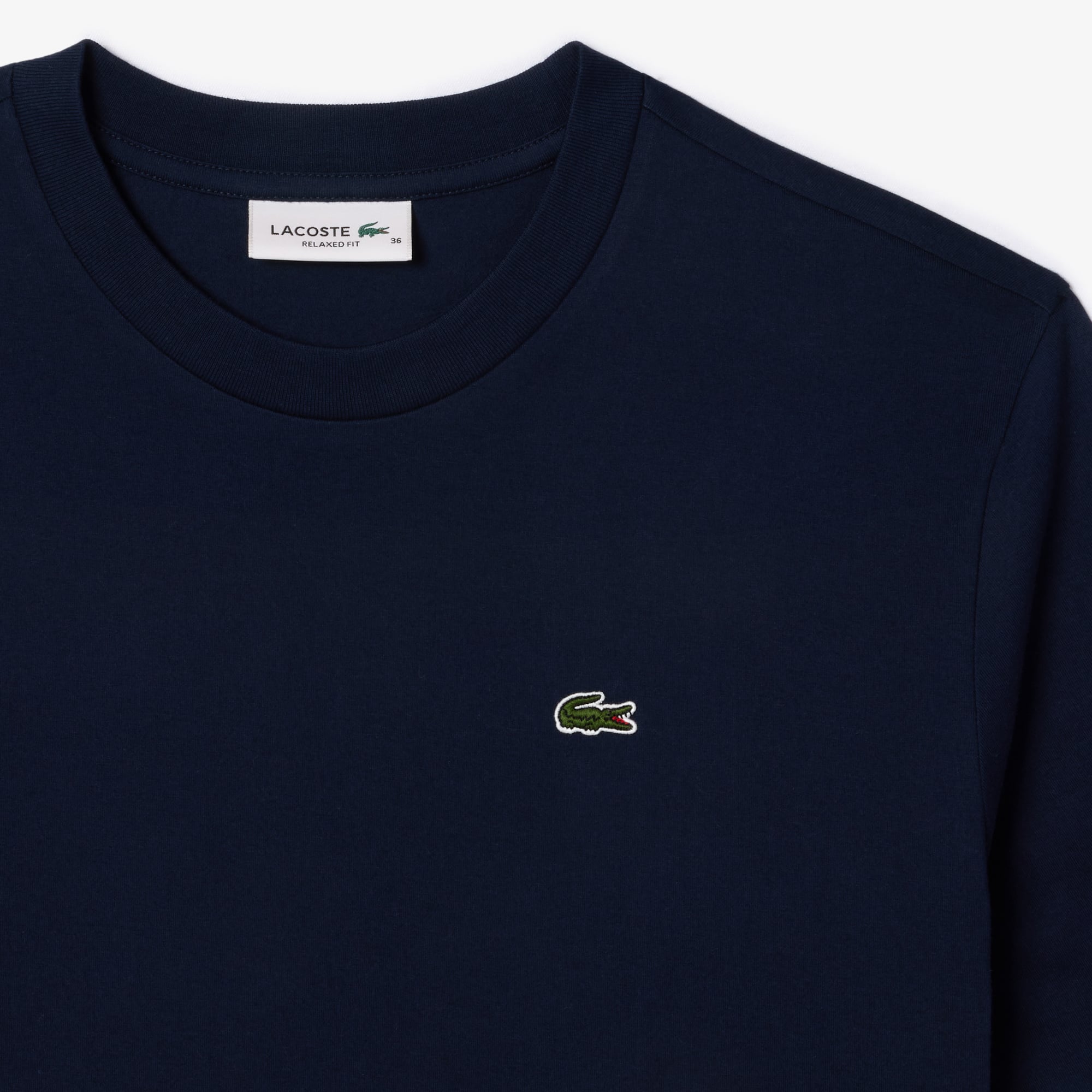 Lacoste Kadın Relaxed Fit Bisiklet Yaka Lacivert T-Shirt görsel 5