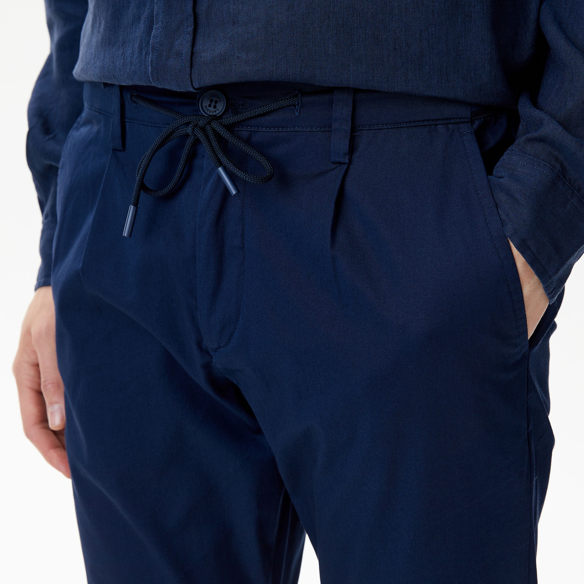 Lacoste Erkek Tapered Fit Chino Lacivert Pantolon