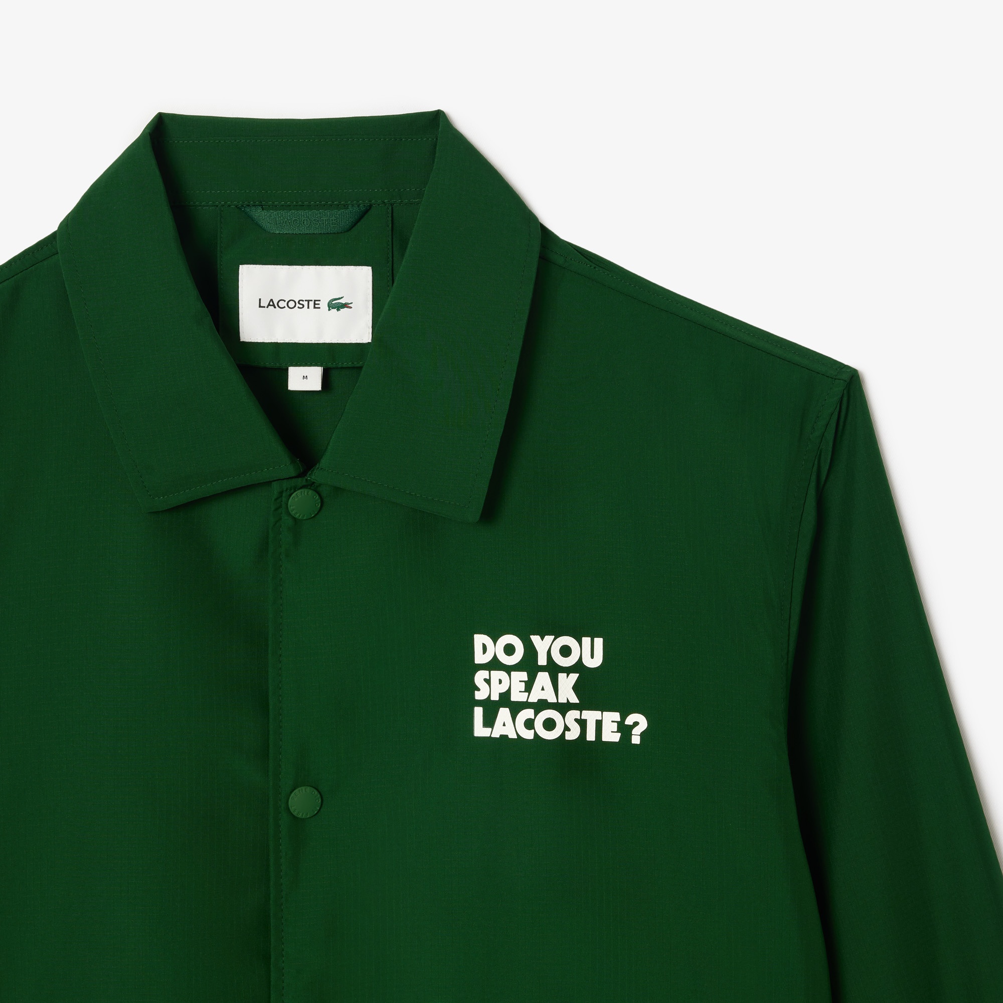 Lacoste Unisex Polo Yaka Baskılı Yeşil Ceket