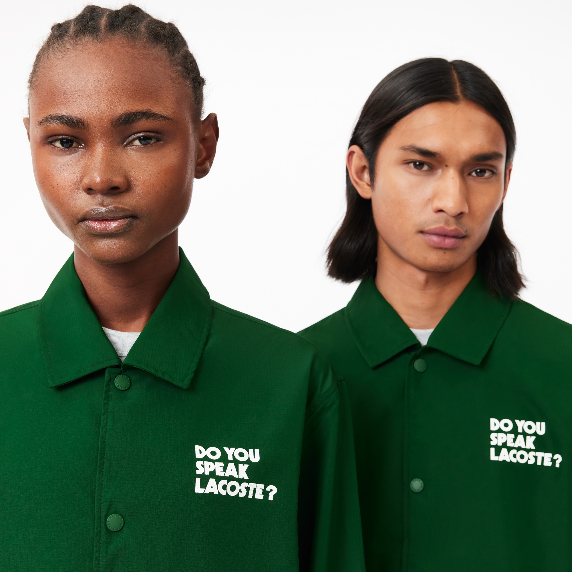 Lacoste Unisex Polo Yaka Baskılı Yeşil Ceket