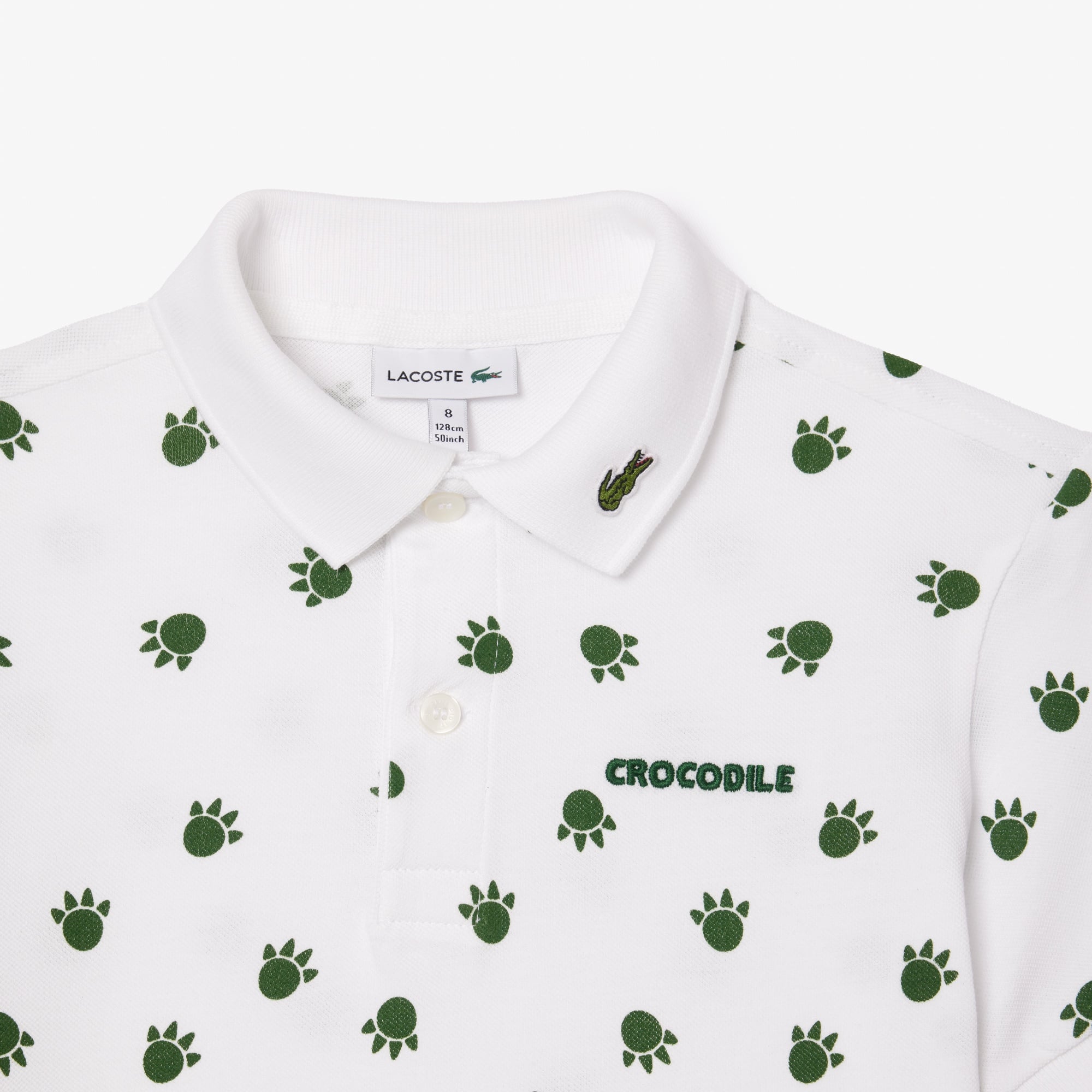 Lacoste Çocuk Baskılı Beyaz Polo