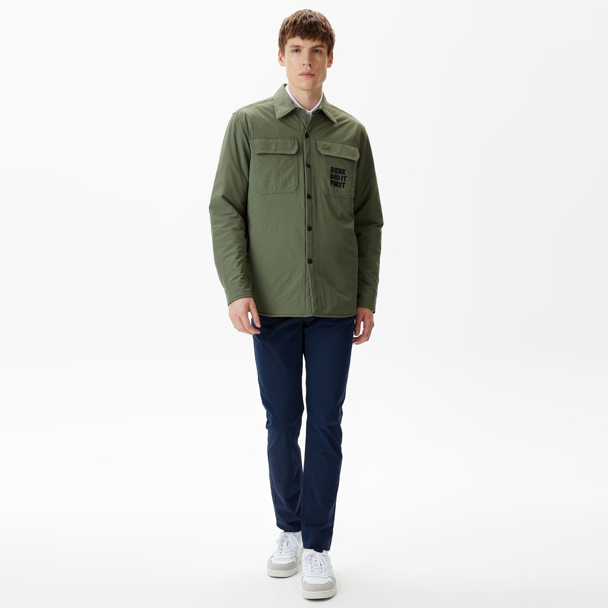 Lacoste Erkek Regular Fit Baskılı Haki Gömlek