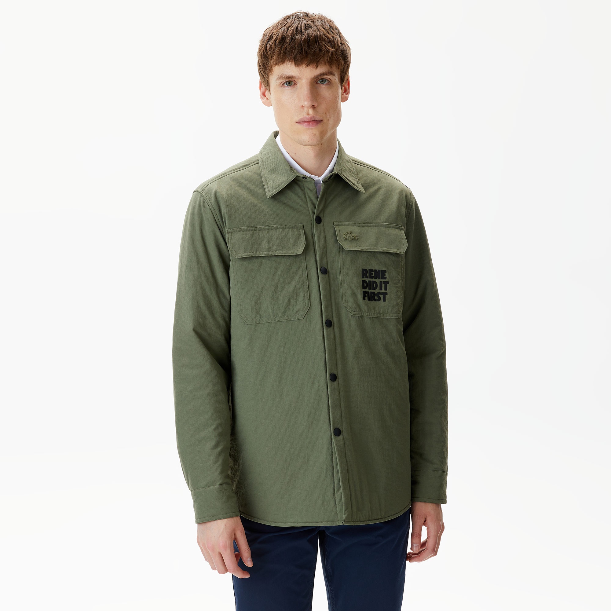 Lacoste Erkek Regular Fit Baskılı Haki Gömlek