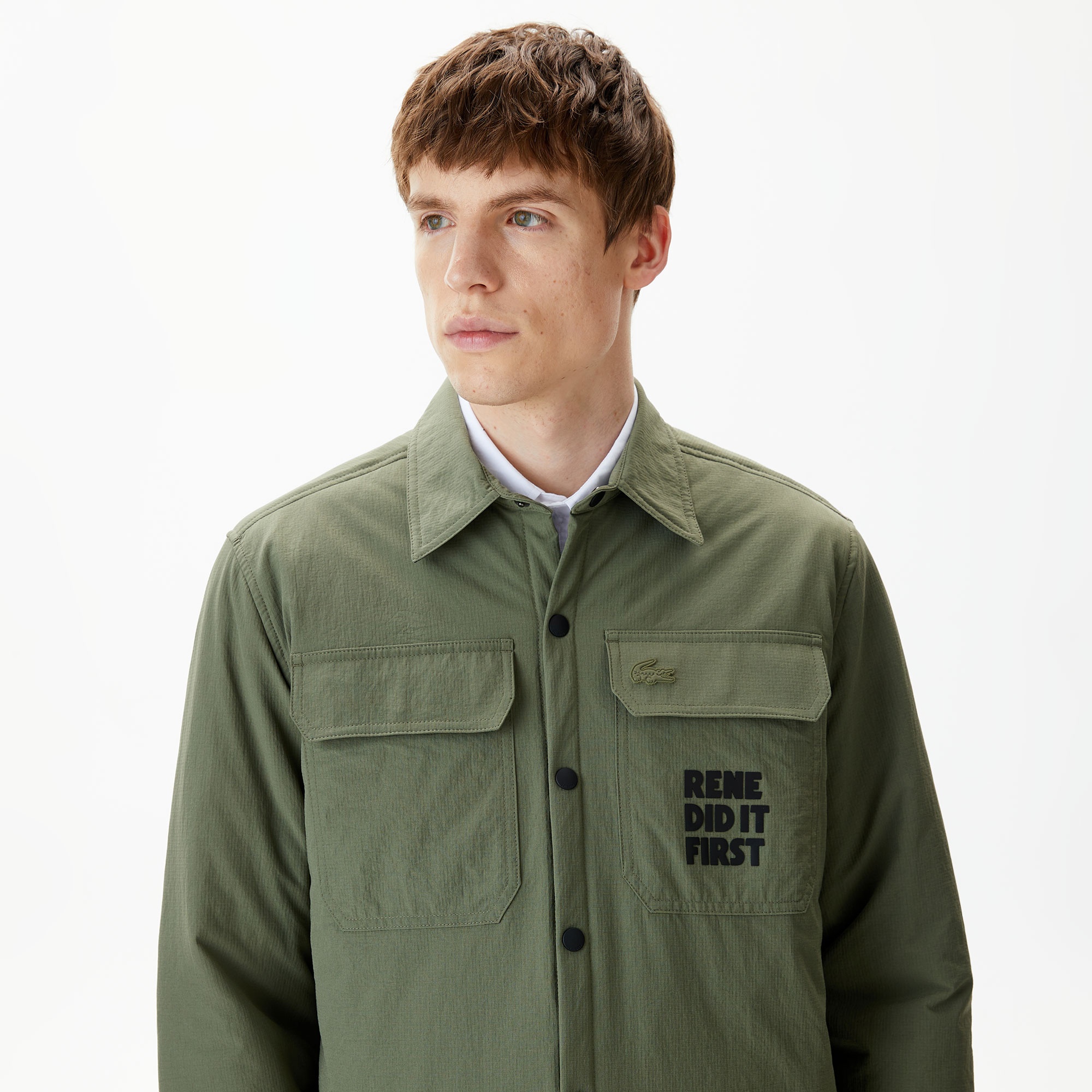 Lacoste Erkek Regular Fit Baskılı Haki Gömlek