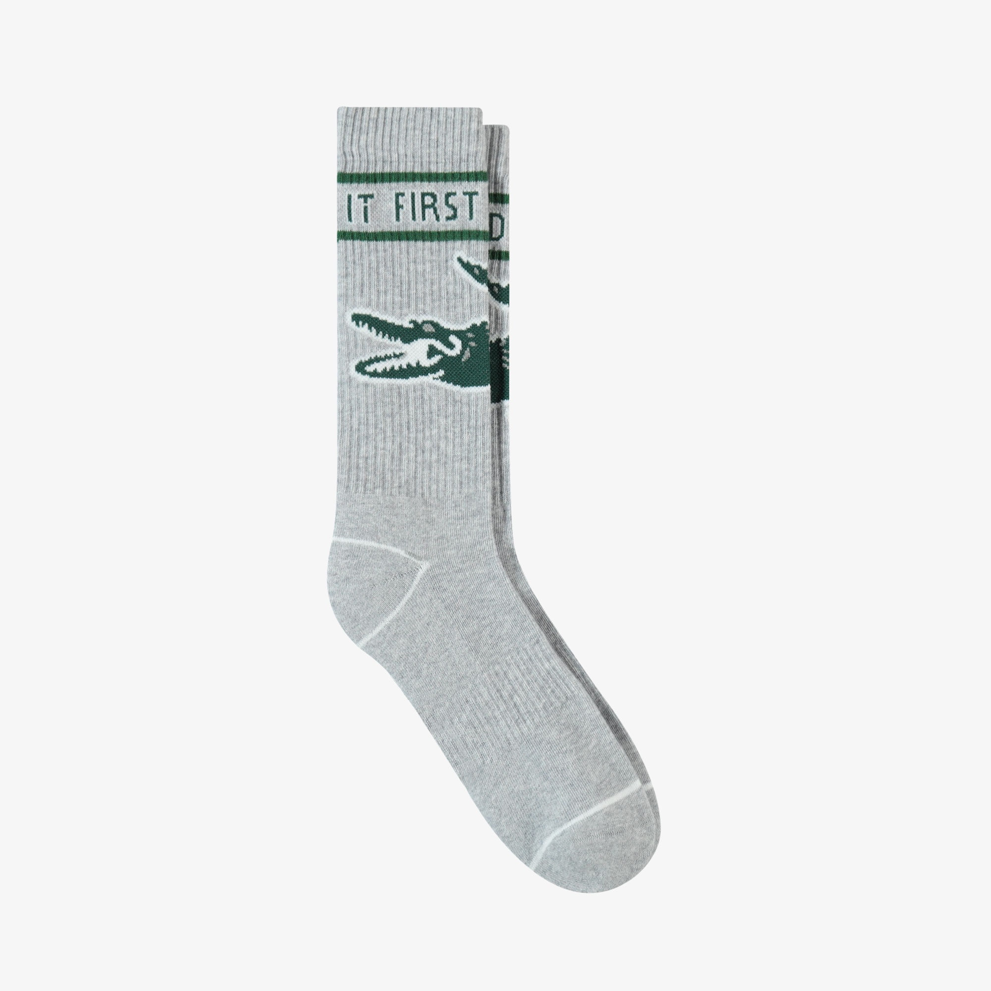 Lacoste Unisex Baskılı Gri Çorap