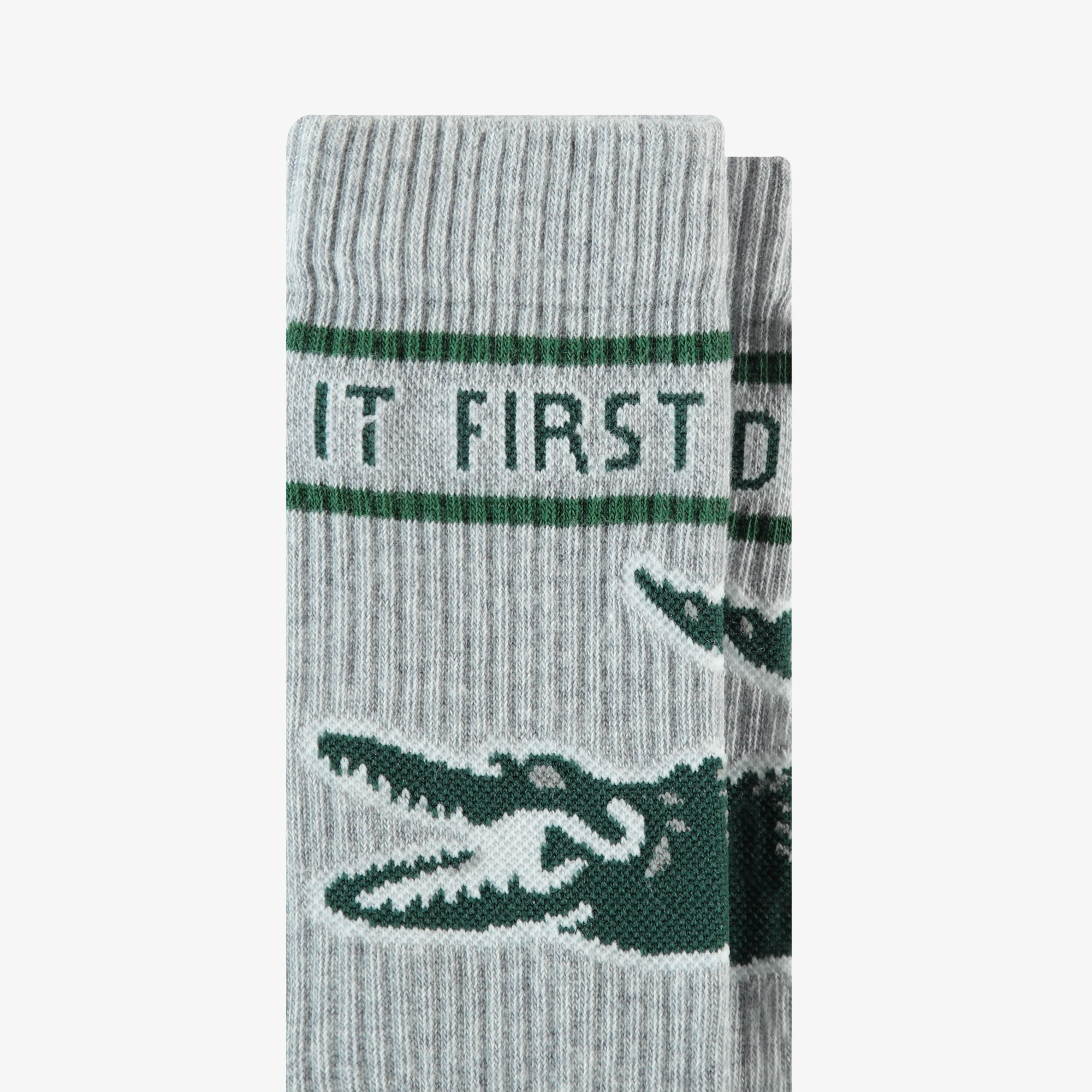 Lacoste Unisex Baskılı Gri Çorap