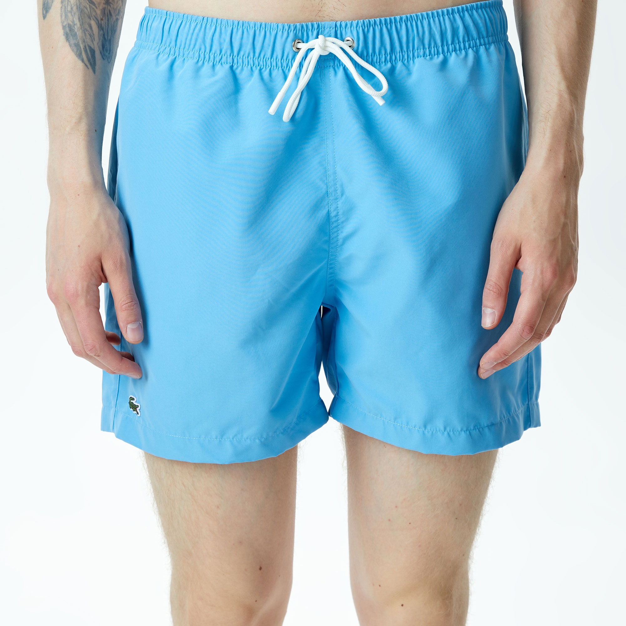 Lacoste Erkek Desenli Mavi Mayo Şort