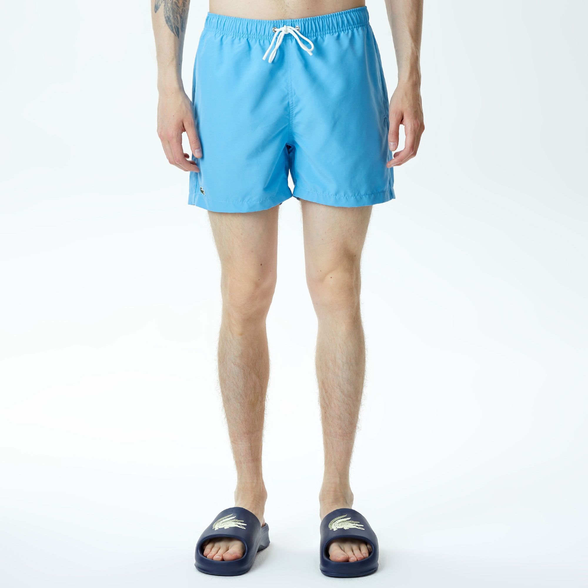 Lacoste Erkek Desenli Mavi Mayo Şort