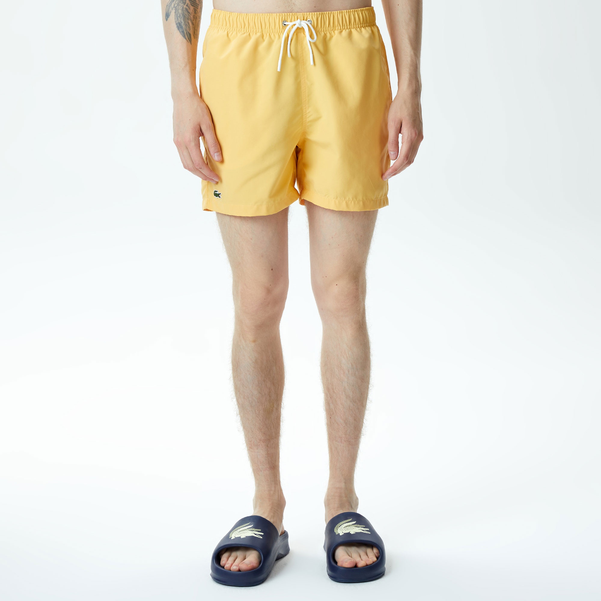 Lacoste Erkek Desenli Sarı Mayo Şort