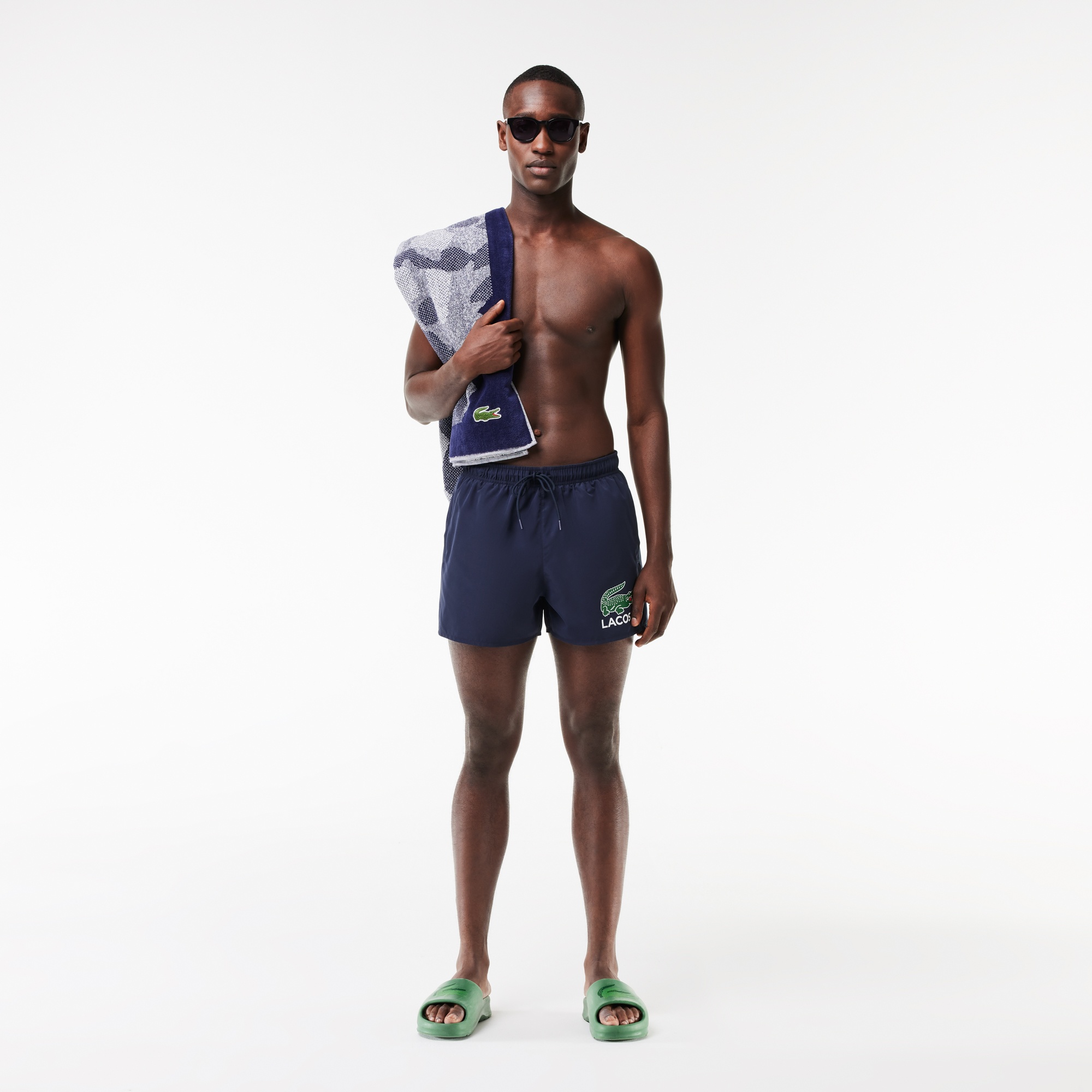 Lacoste Erkek Baskılı Lacivert Mayo Şort