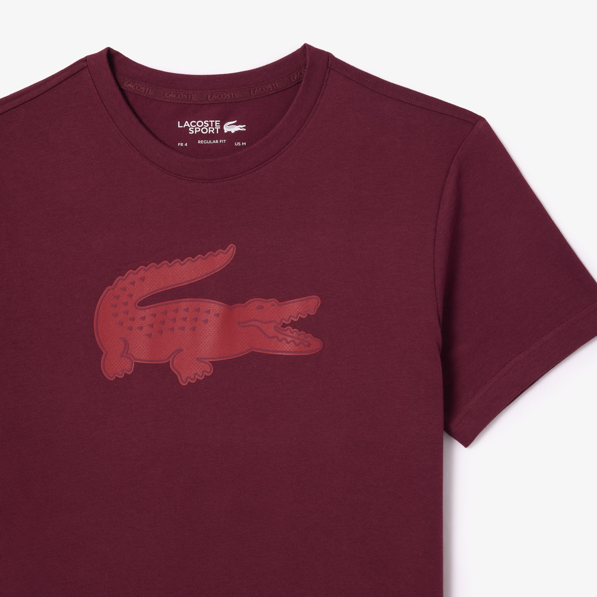 Lacoste Erkek Regular Fit Bisiklet Yaka Baskılı Bordo T-Shirt