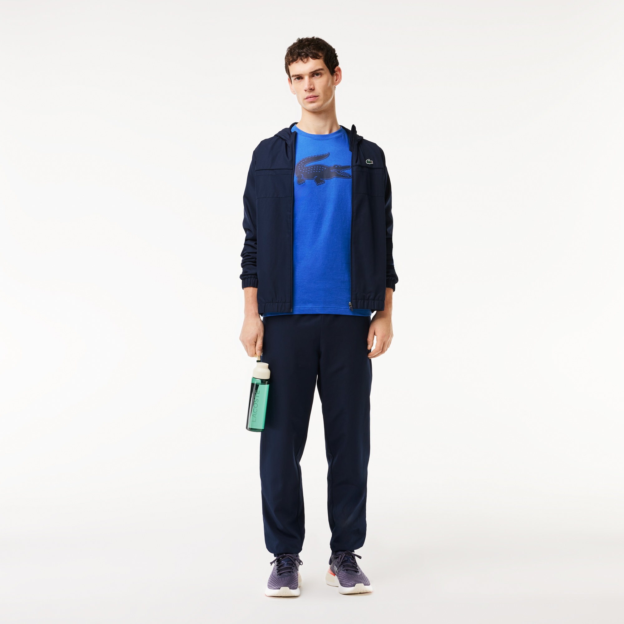 Lacoste Erkek Regular Fit Bisiklet Yaka Baskılı Mavi T-Shirt