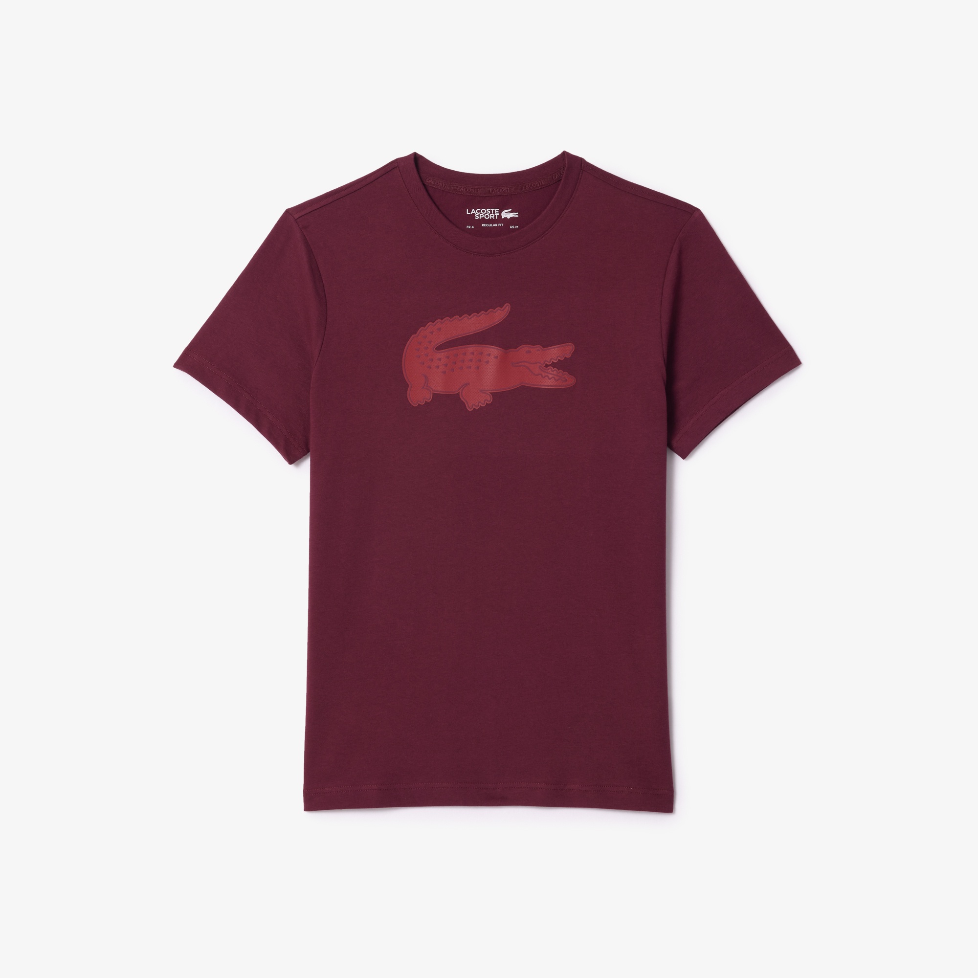 Lacoste Erkek Regular Fit Bisiklet Yaka Baskılı Bordo T-Shirt