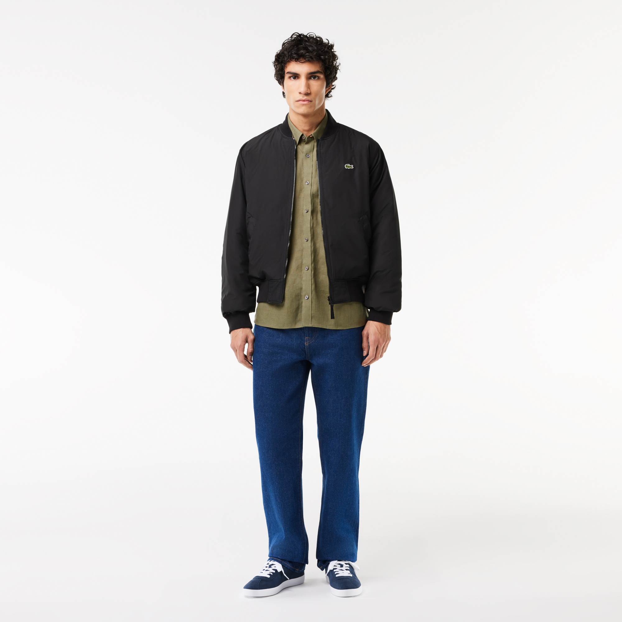 Lacoste Erkek Regular Fit Kısa Kollu Düğmeli Yaka Keten Haki Gömlek