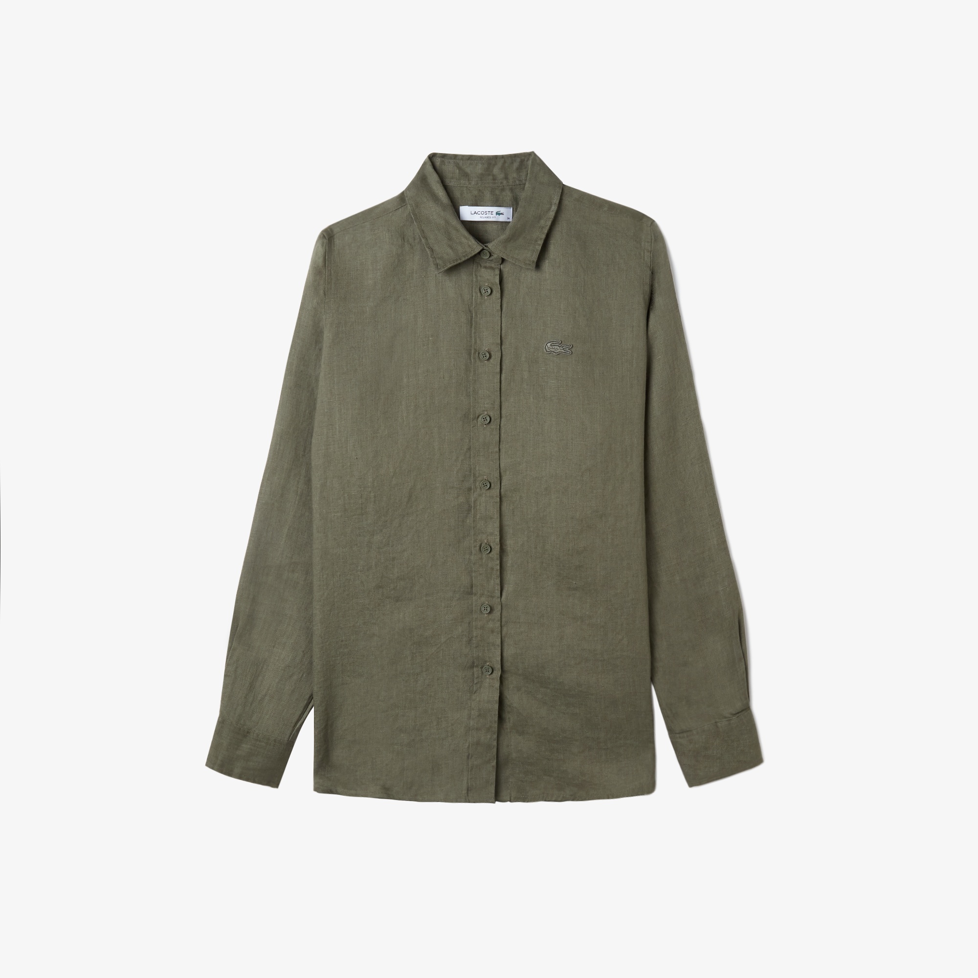 Lacoste Kadın Keten Yeşil Gömlek
