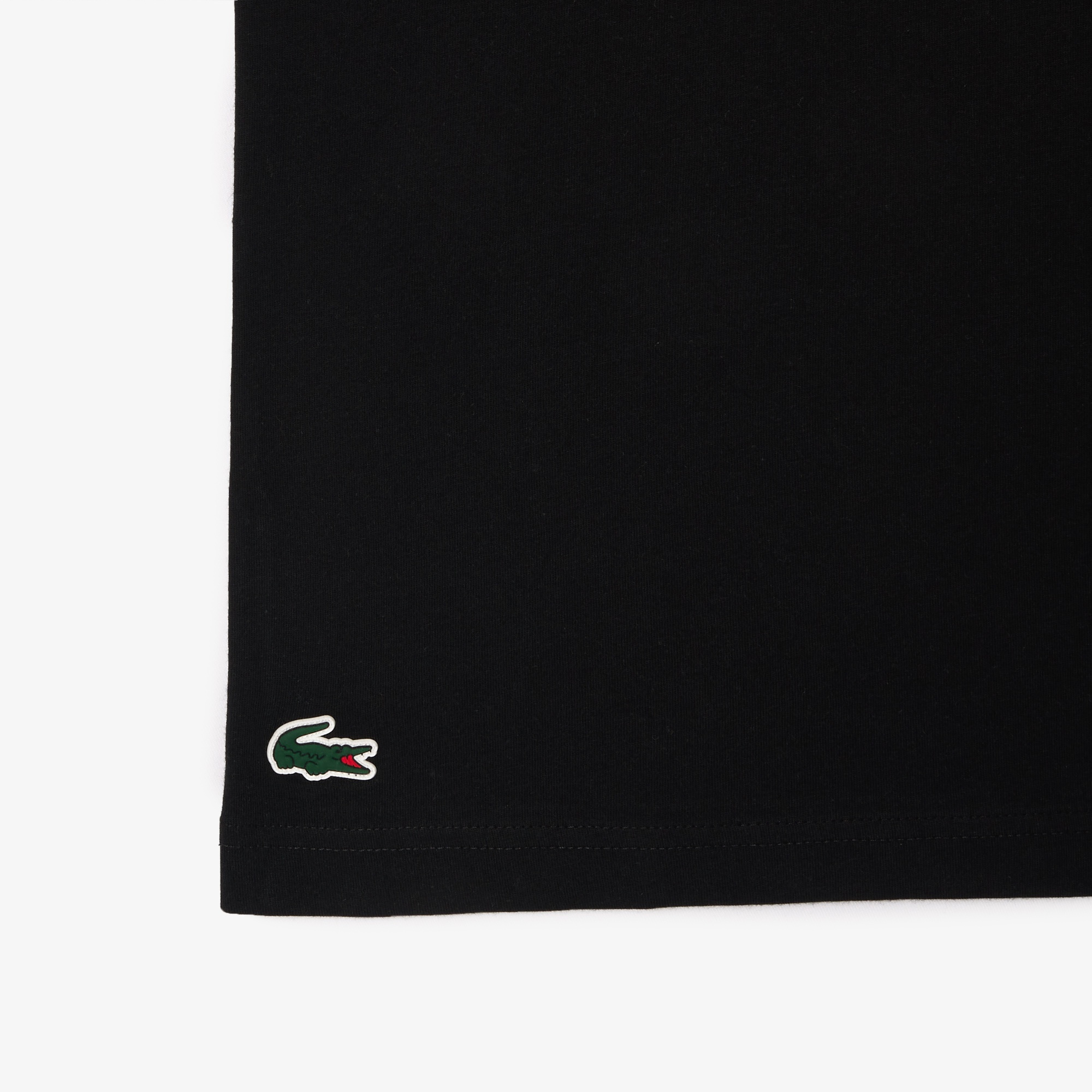 Lacoste SPORT Erkek Regular Fit Bisiklet Yaka Baskılı Siyah T-Shirt