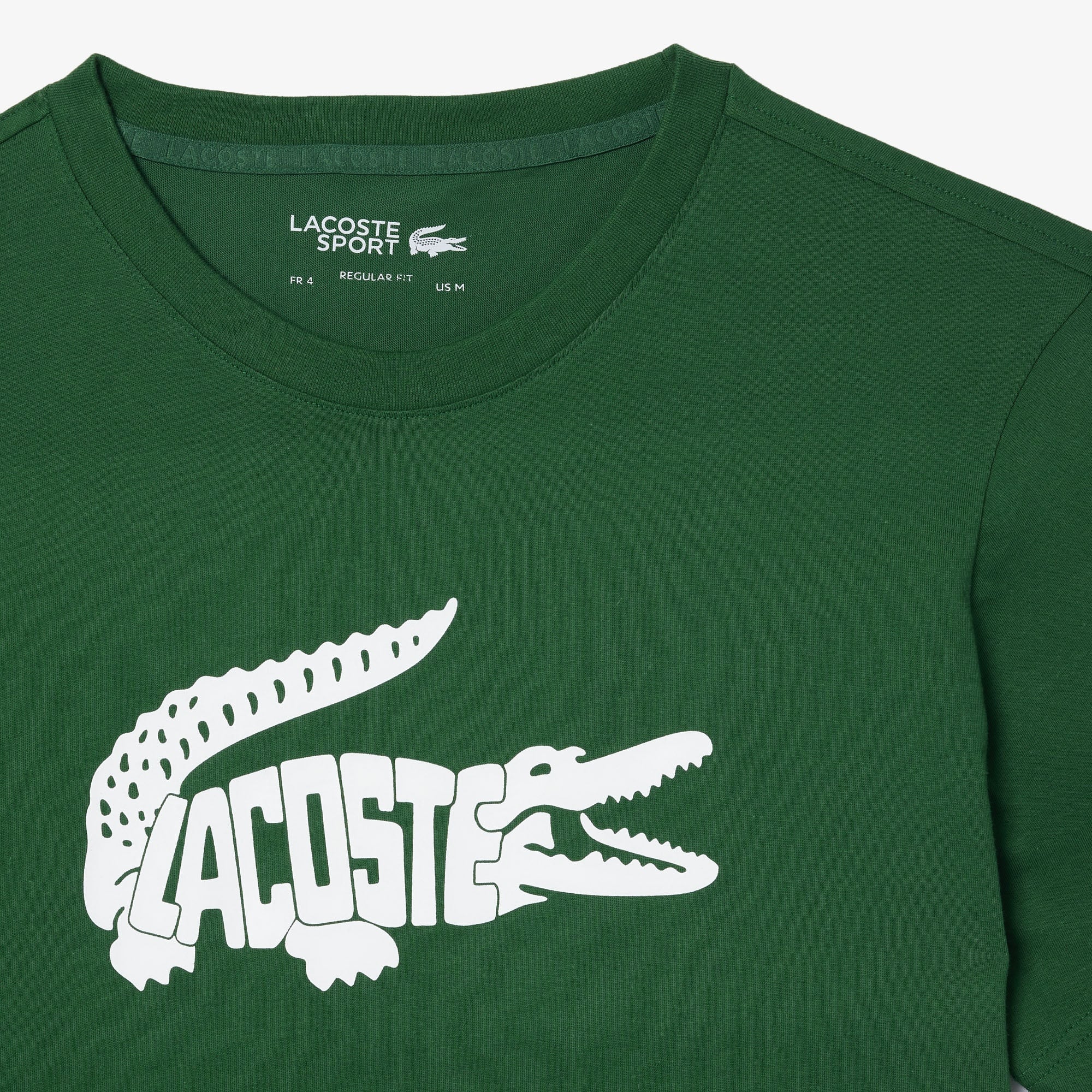 Lacoste SPORT Erkek Regular Fit Bisiklet Yaka Baskılı Yeşil T-Shirt